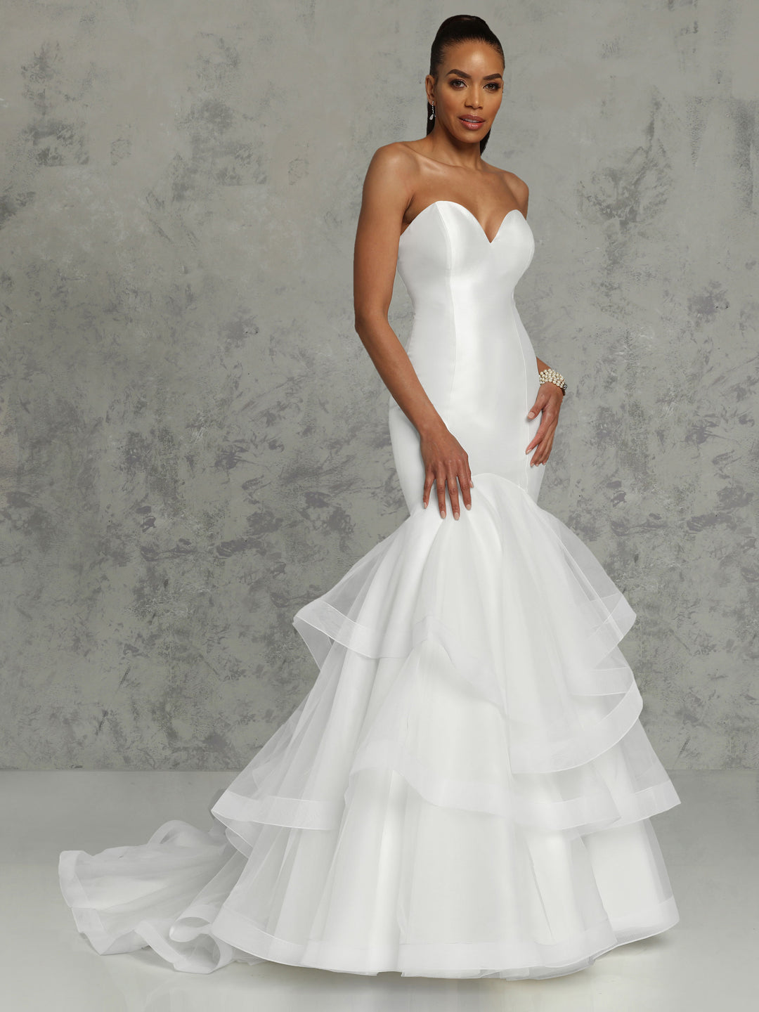 Natalie Strapless Mermaid Tiered Wedding Dress Ivory / 6 Natalie Strapless Mermaid Tiered Wedding Dress Ivory / 6