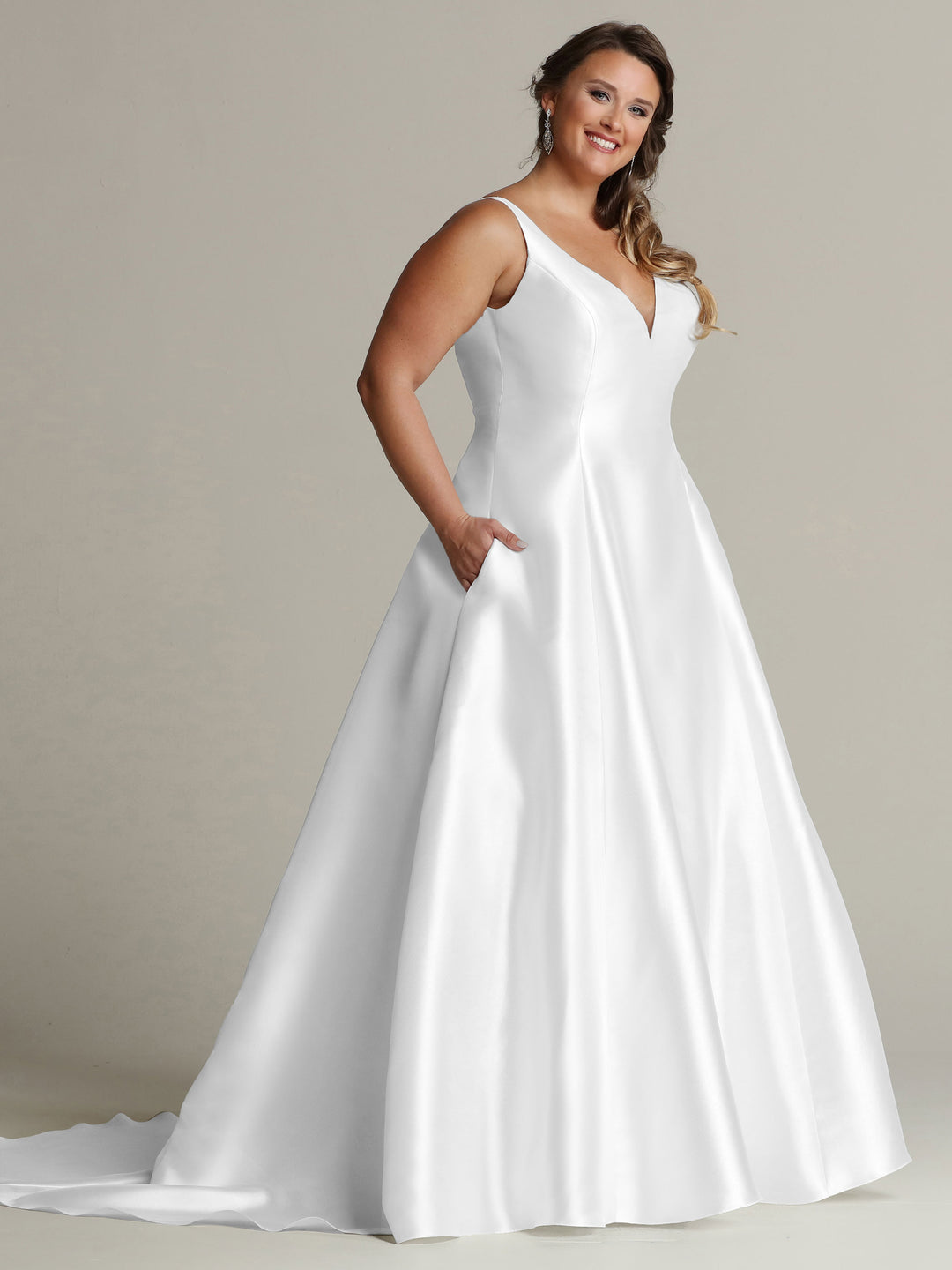 Cheap Simple Dresses Plus Size Wedding Dress For Older Woman Maya Simple A-Line  Wedding Dress