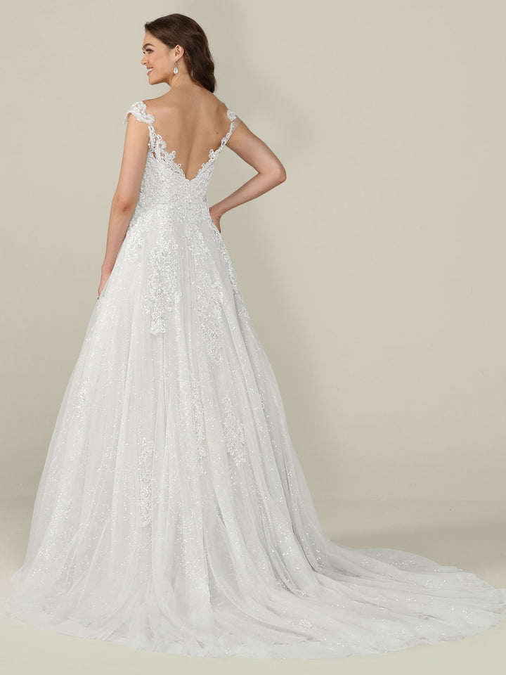 Piper Open-Back Wedding Dress with Lace - Avery Austin Ivory/Champagne / 6