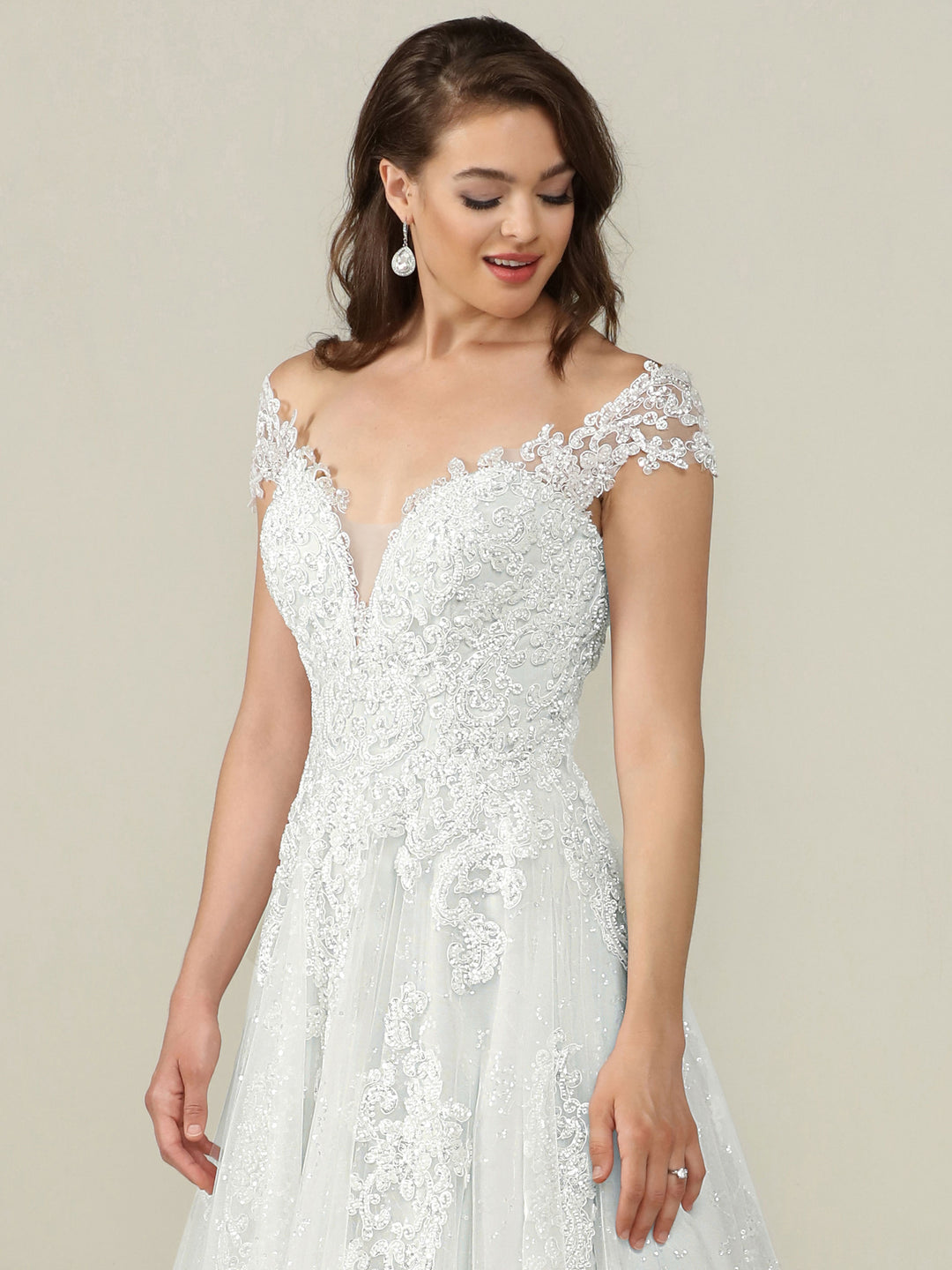 Piper Open-Back Wedding Dress with Lace - Avery Austin