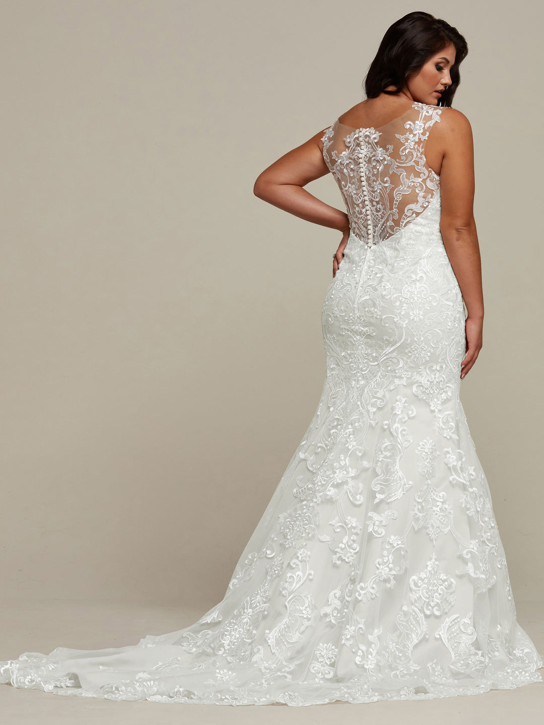Eliana Illusion Lace Wedding Dress Avery Austin