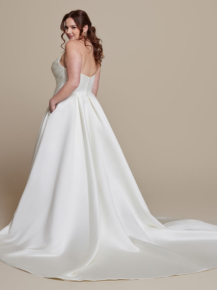 austin strapless pleated dress A.L.C. Austin Strapless Drop-Waist Maxi Dress