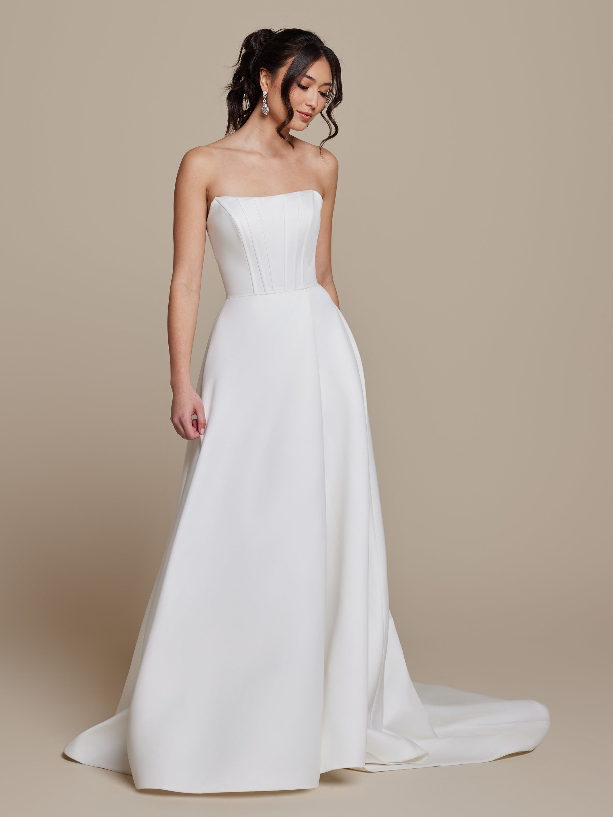 Lyra Strapless Satin Wedding Dress - Avery Austin
