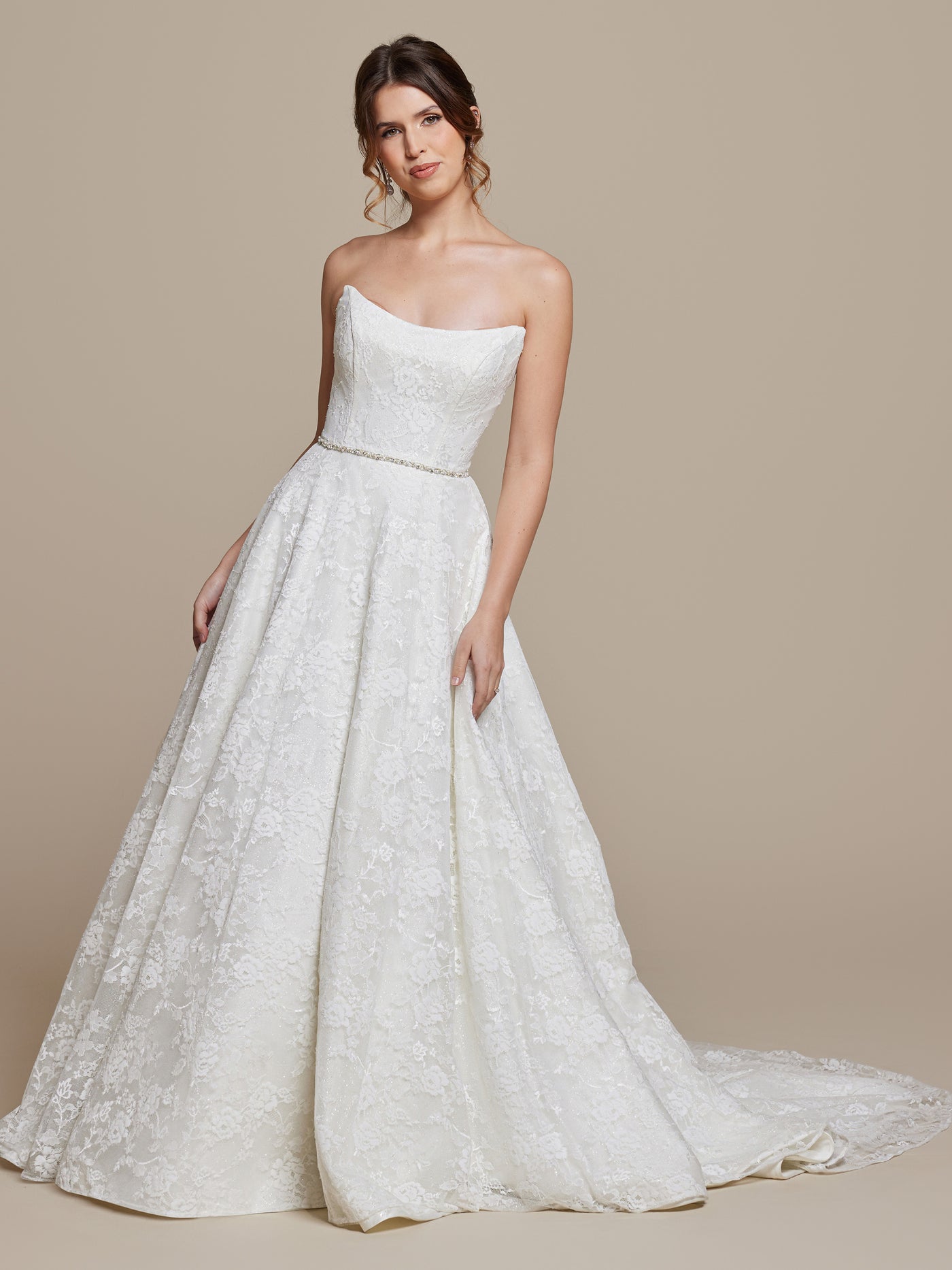 Freya Strapless Ivory Wedding Dress - Avery Austin Ivory Glitter / 28 Freya Strapless Ivory Wedding Dress - Avery Austin Ivory Glitter / 28