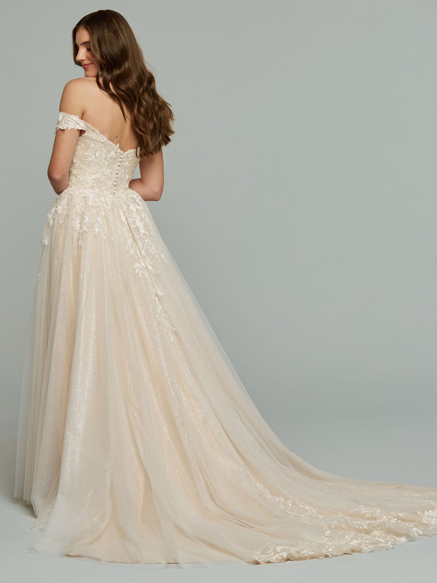 Trinity-G Off-Shoulder Lace and Tulle Wedding Dress Ivory/Ivory Glitter / 28 Trinity-G Off-Shoulder Lace and Tulle Wedding Dress Ivory/Ivory Glitter / 28