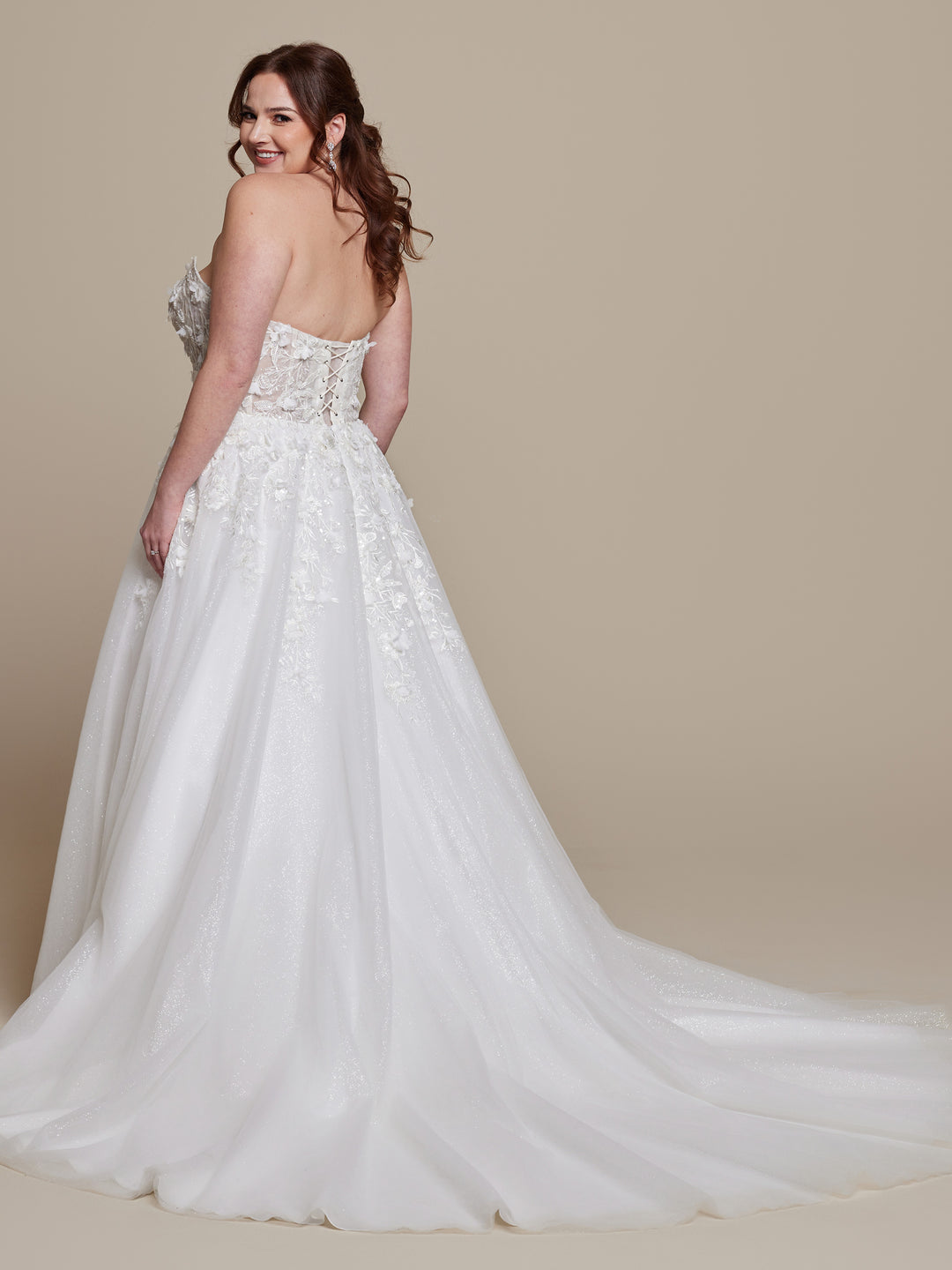 Opal Strapless Corset Wedding Dress - Avery Austin Ivory/Ivory Glitter / 10 Opal Strapless Corset Wedding Dress - Avery Austin Ivory/Ivory Glitter / 10