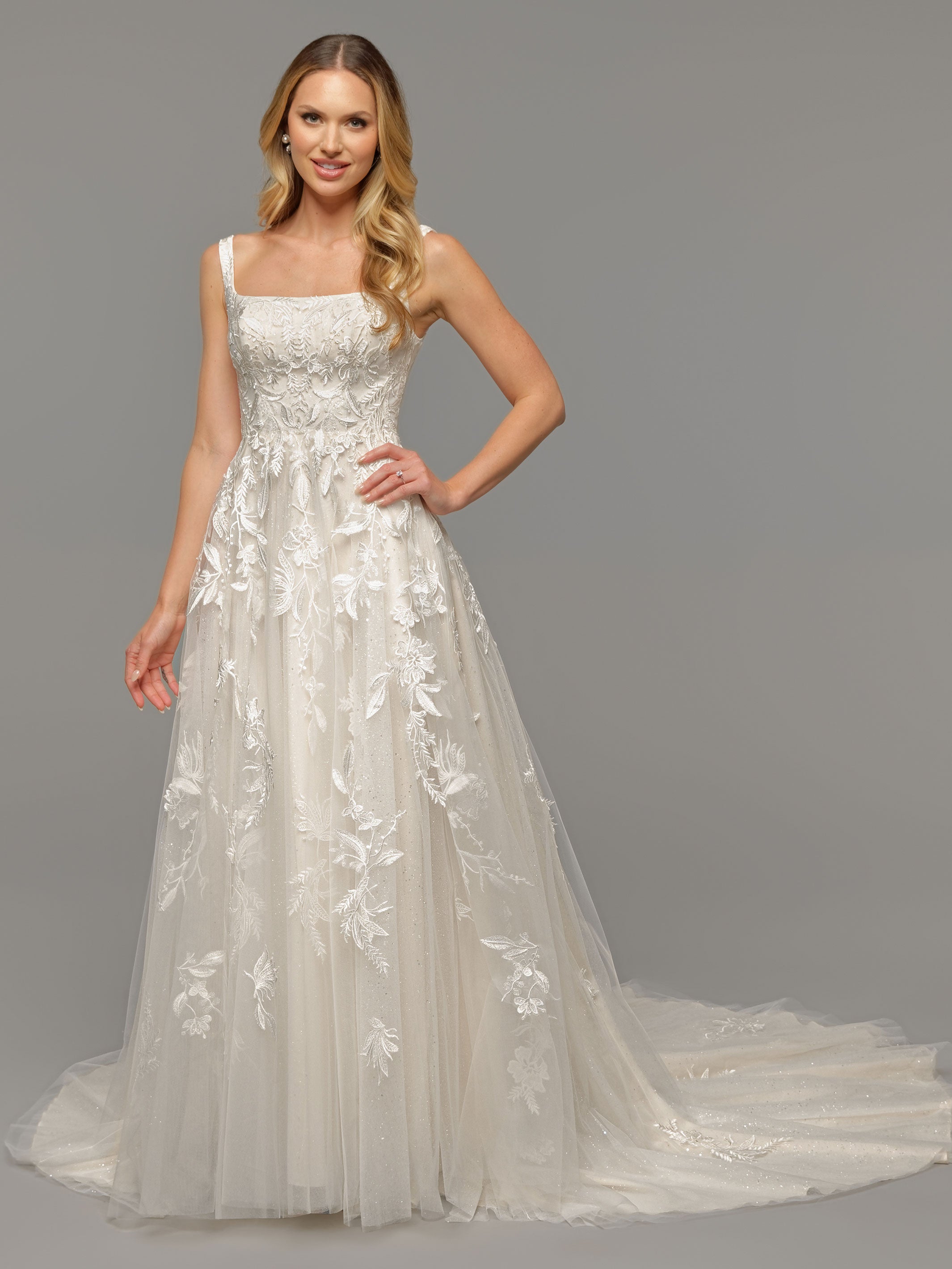 Luna Tulle and Lace Wedding Dress - Avery Austin Ivory/Sand / 22