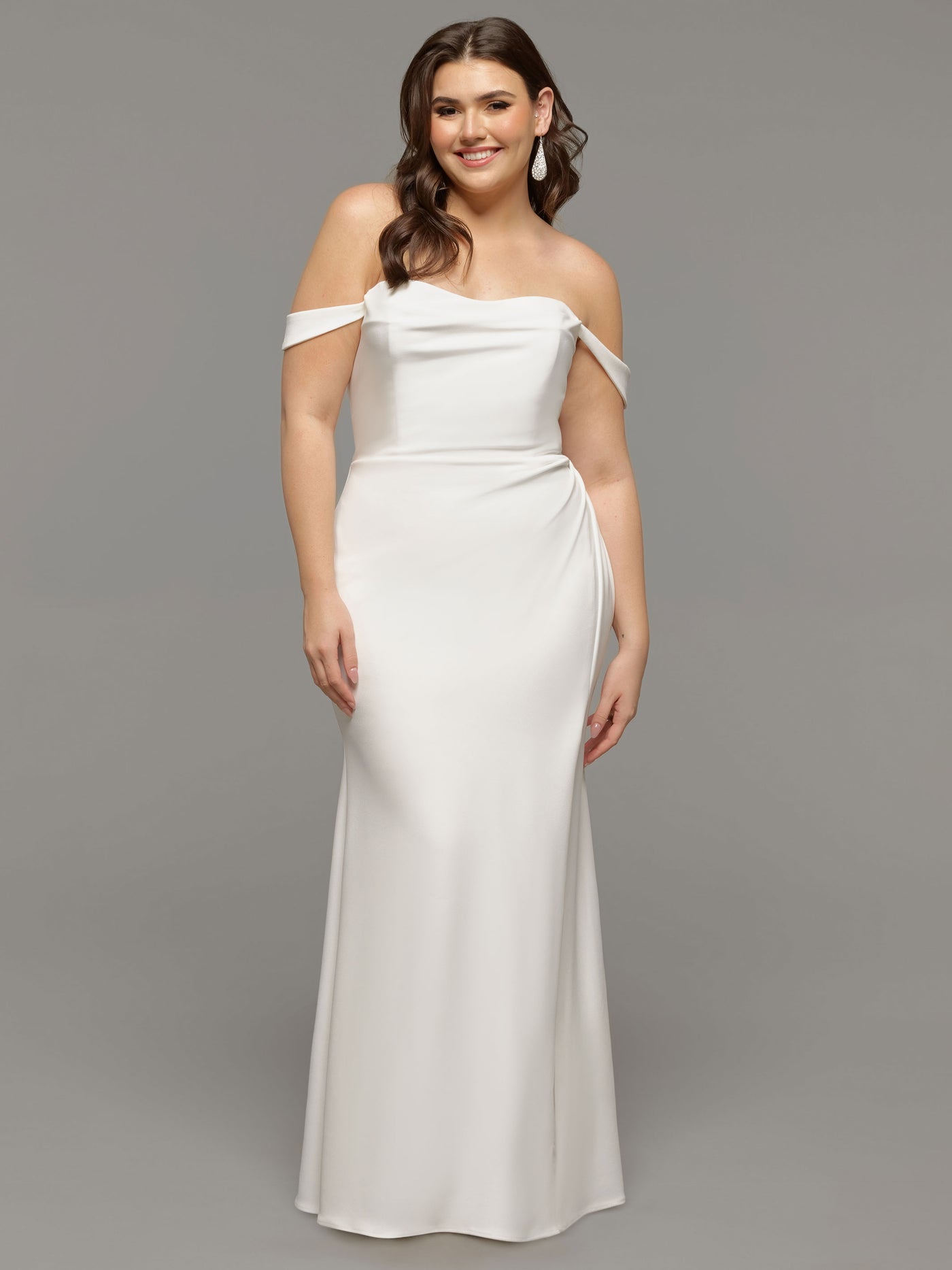 Evie Off-the-Shoulder Wedding Dress - Avery Austin Ivory / 20 Evie Off-the-Shoulder Wedding Dress - Avery Austin Ivory / 20