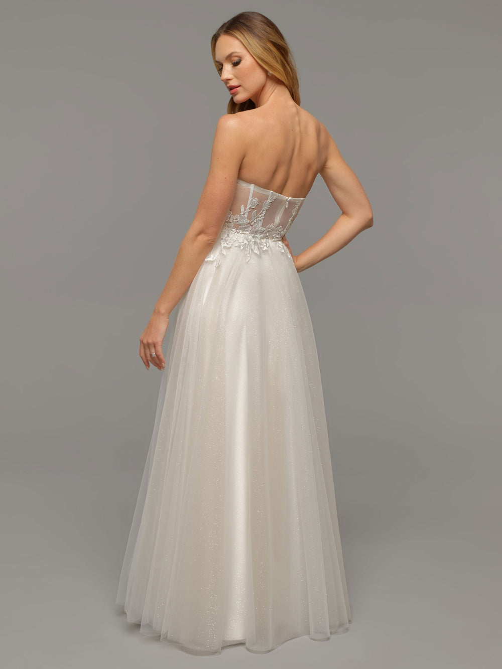 slim fit dress slacks Elegant A-Line Satin V-Neckline Sweep Train Wedding Dress WD564 US18 / White