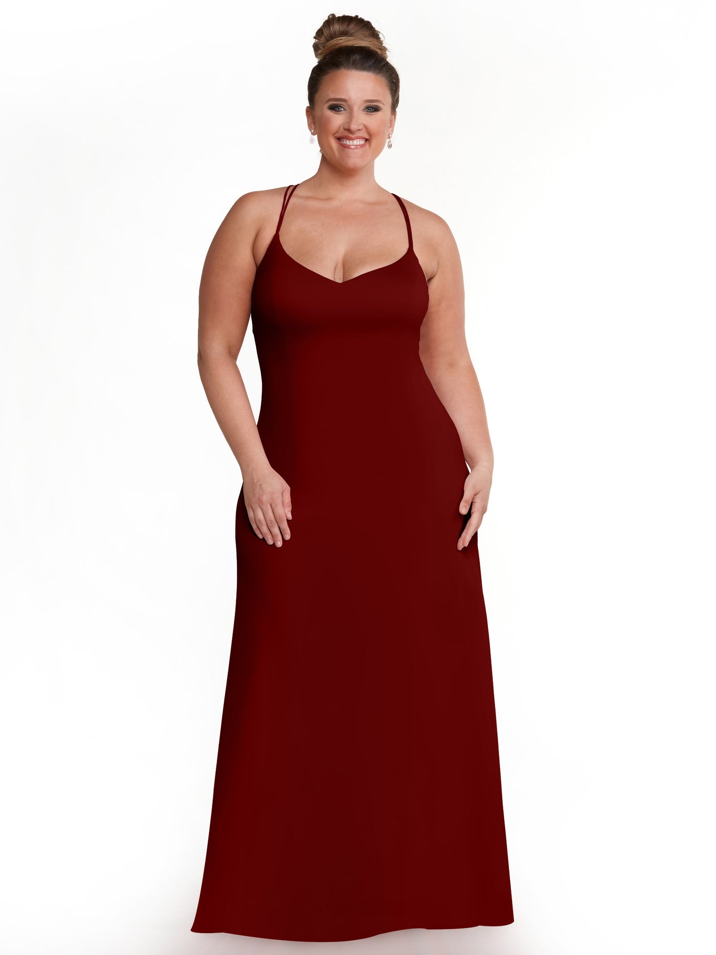 83045 - Double Knit A-Line Bridesmaid Dress with Double Spaghetti Straps