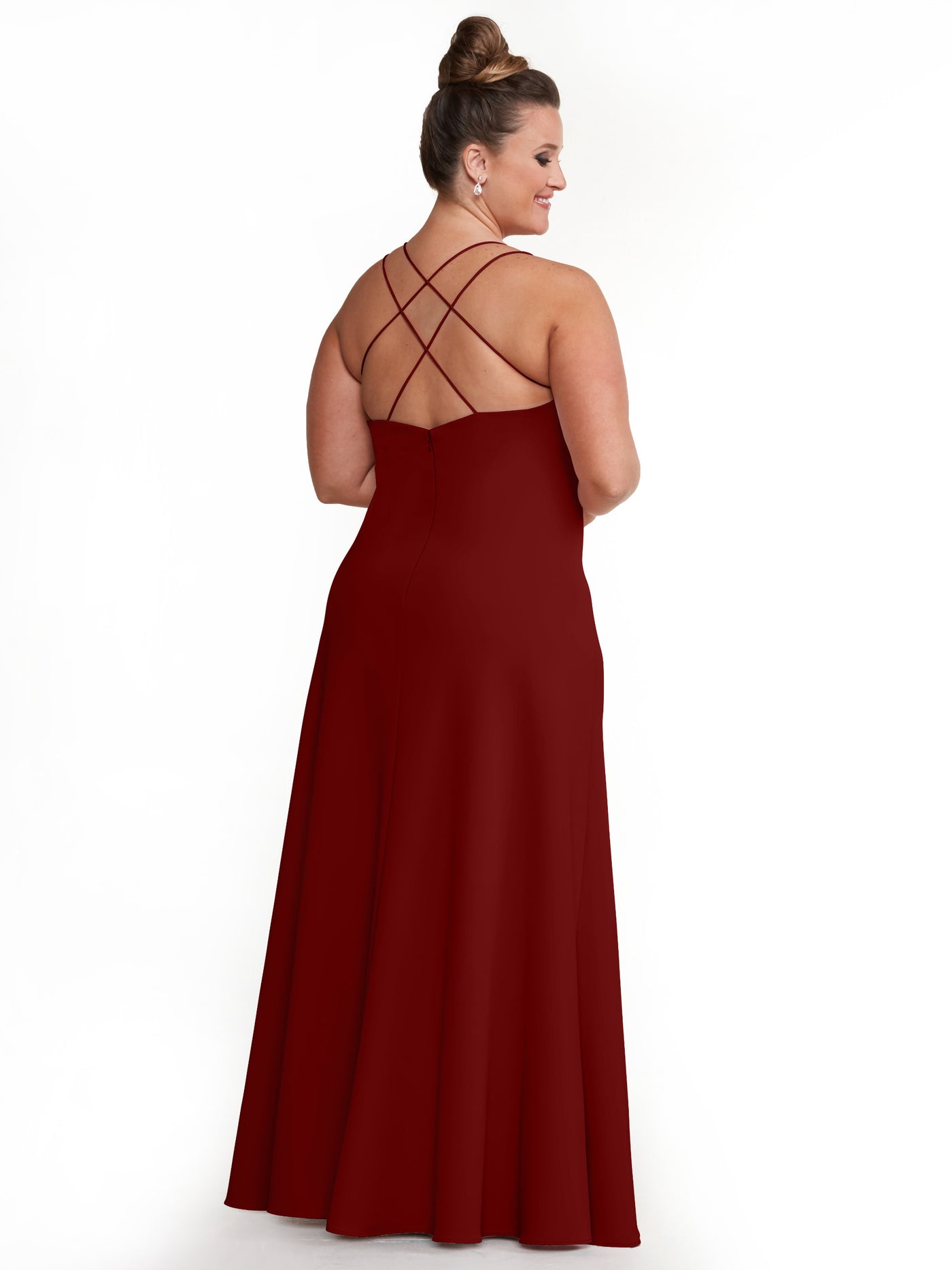 83045 - Double Knit A-Line Bridesmaid Dress with Double Spaghetti Straps