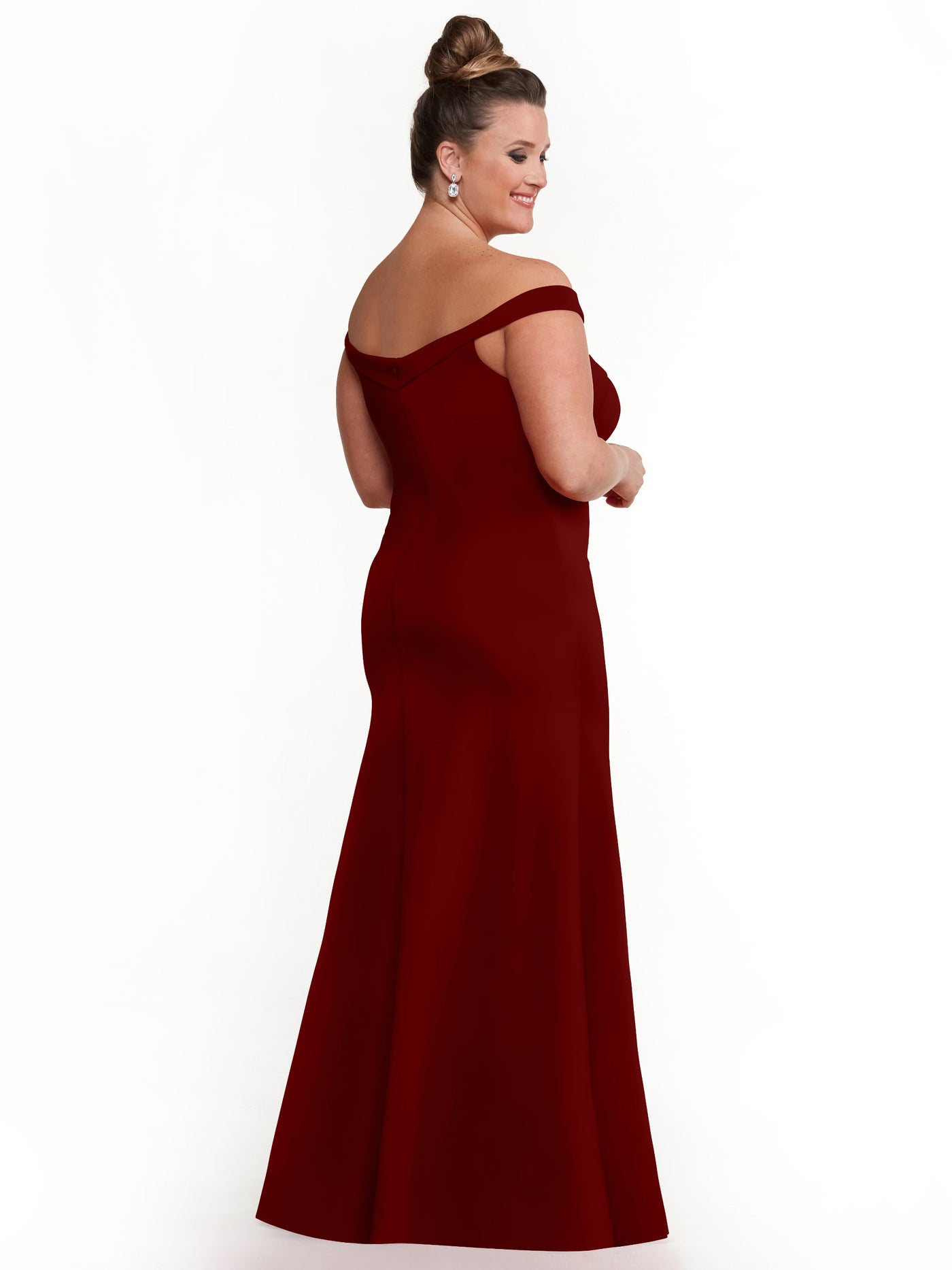 83048 - Double Knit A-Line Bridesmaid Dress with Off-the-Shoulder Sleeves