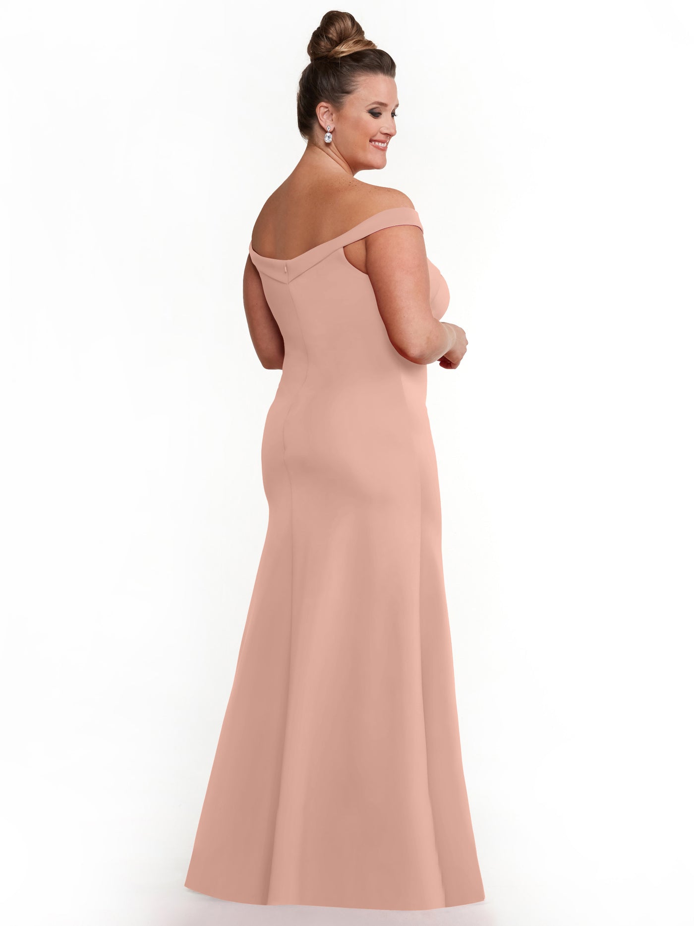 83048 - Double Knit A-Line Bridesmaid Dress with Off-the-Shoulder Sleeves