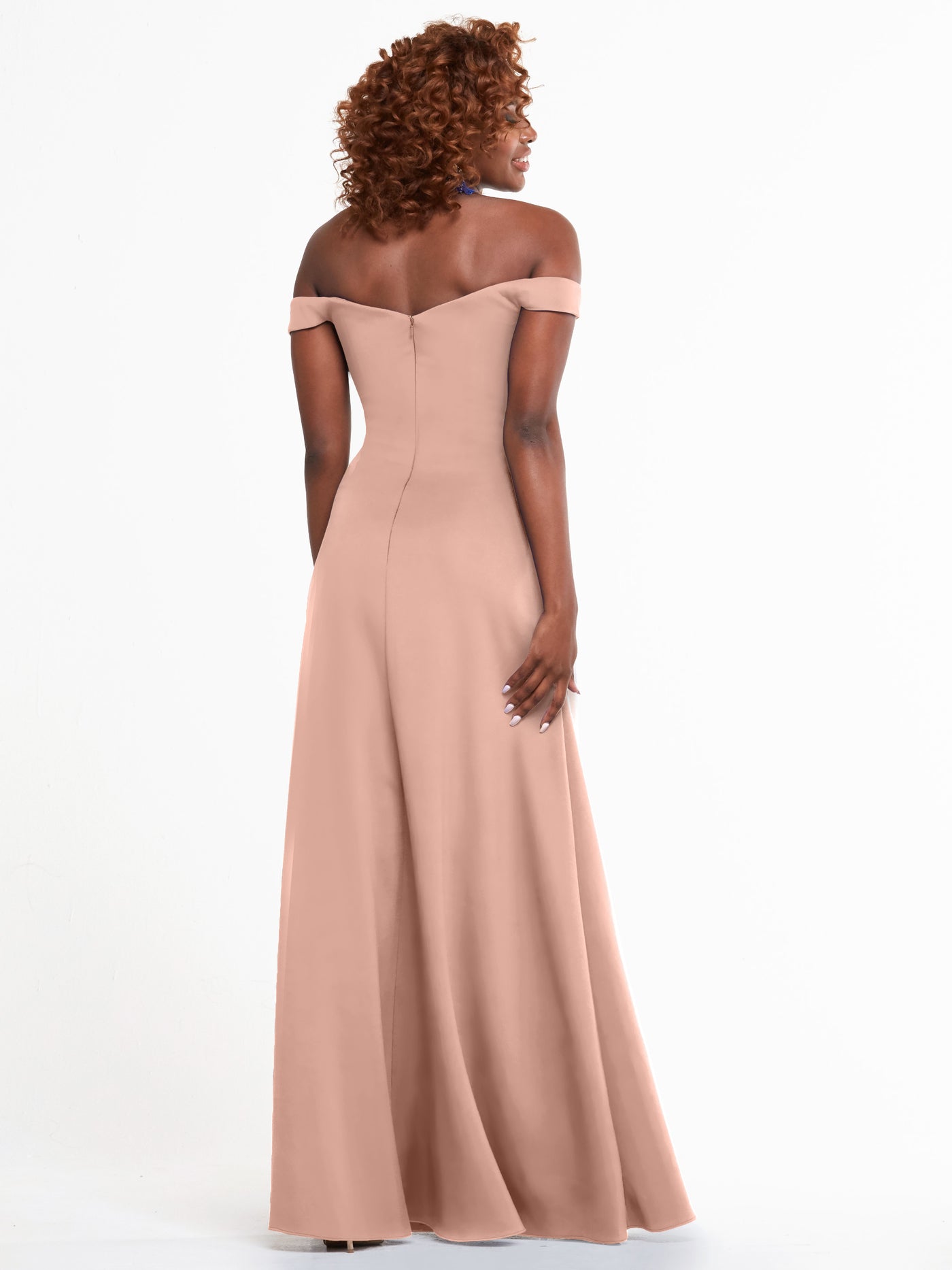 83049 - A-Line Double Knit Bridesmaid Dress with Off-the-Shoulder Straps