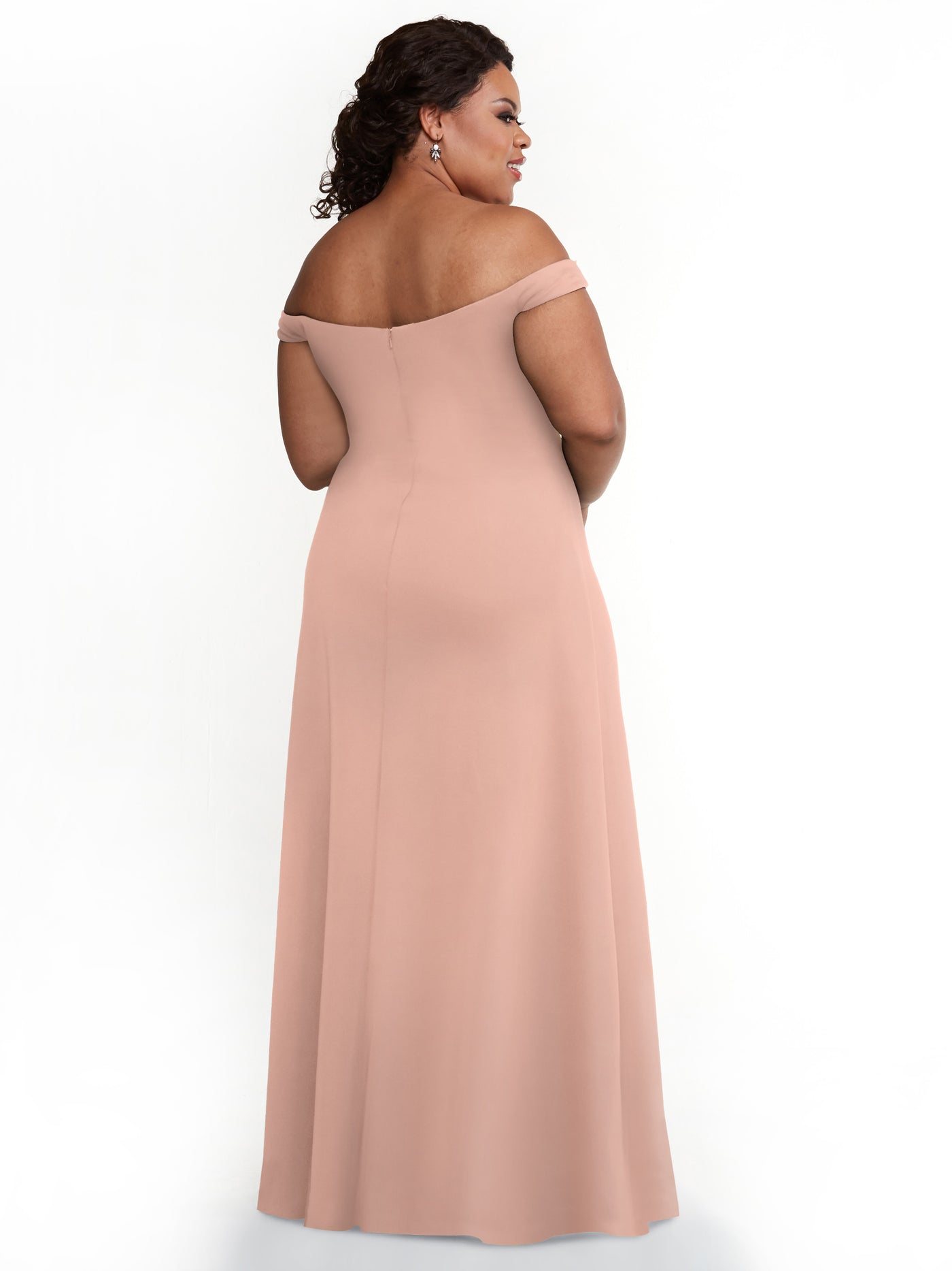 83049 - A-Line Double Knit Bridesmaid Dress with Off-the-Shoulder Straps