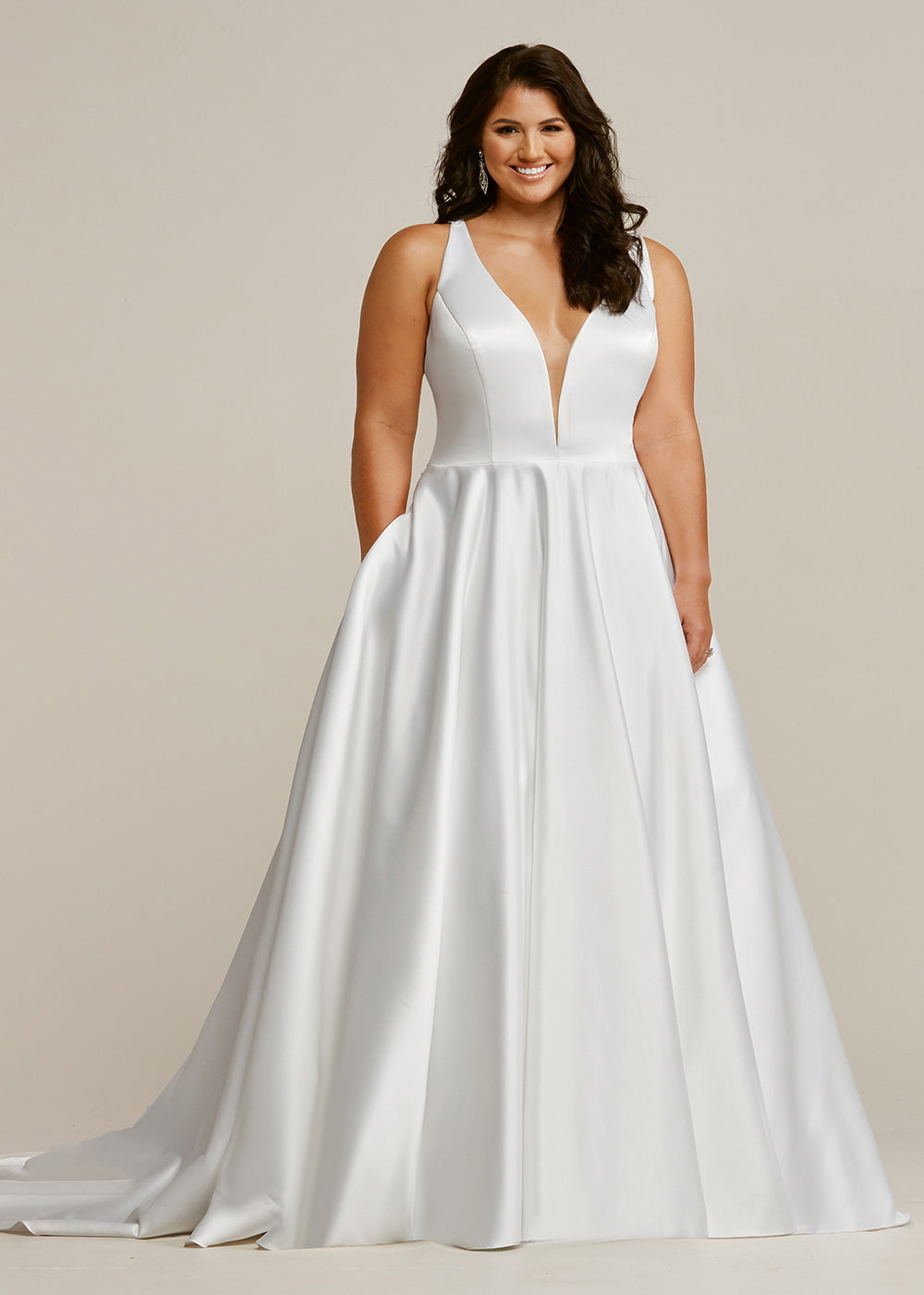 Ruby Satin and Lace Ivory Wedding Dress Avery Austin