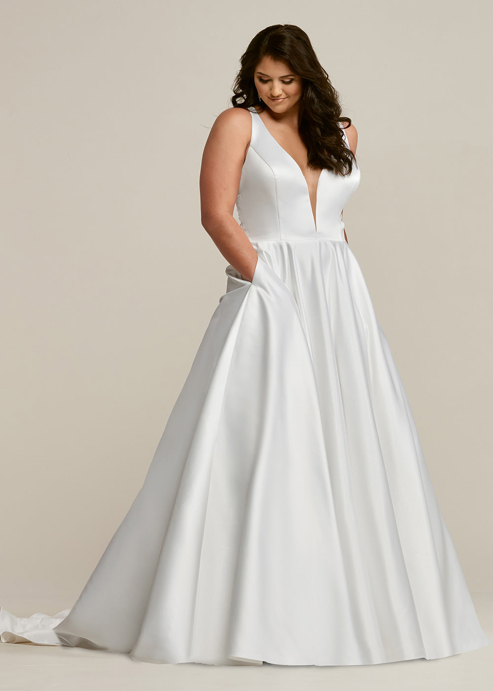 Ruby Satin and Lace Ivory Wedding Dress