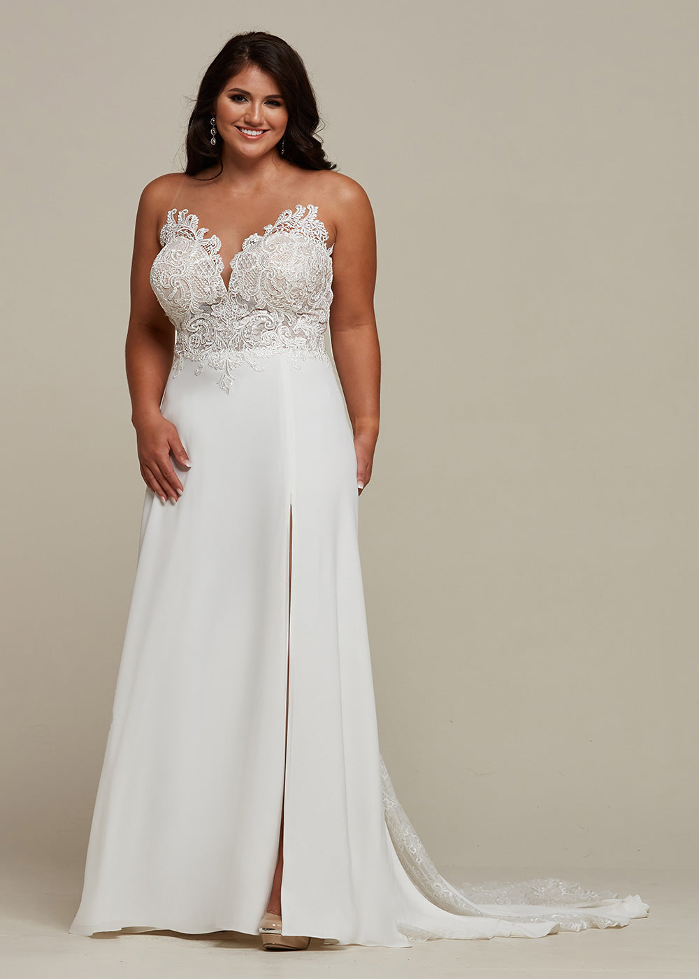 Willow Sheath Wedding Dress with Lace - Avery Austin