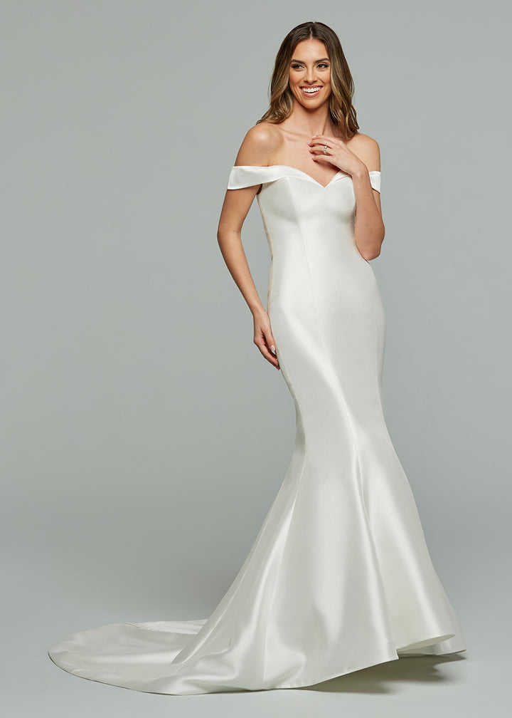 ivory mikado wedding dress Italian Stretch Heavy Bridal Fabric