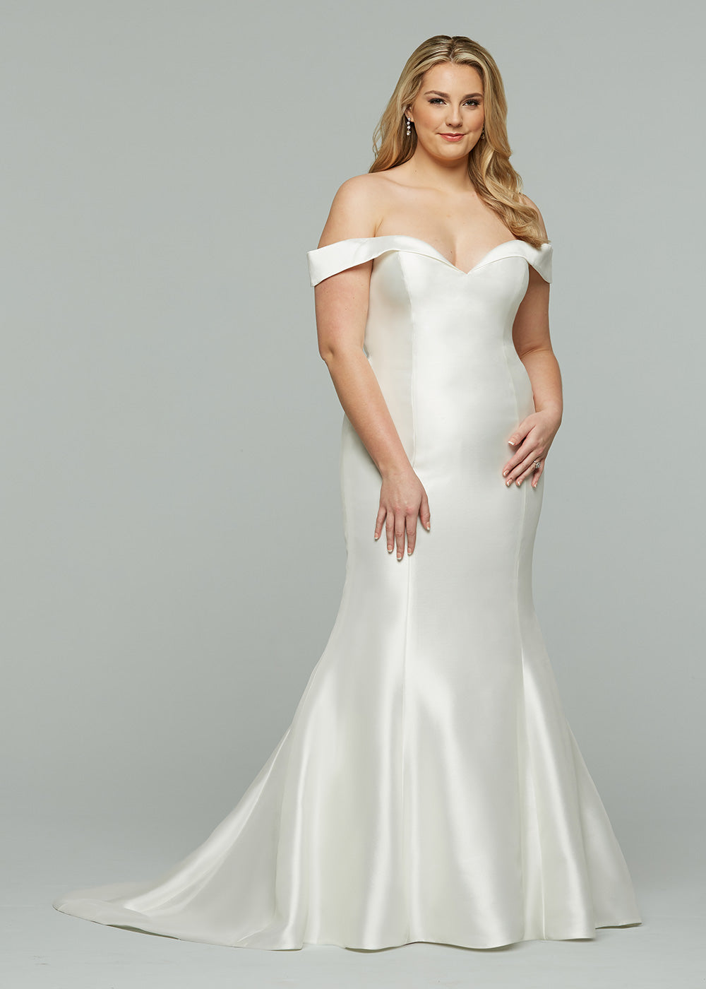 Simple Ivory Mikado Arden Wedding Dress- Avery Austin Simple Ivory Mikado Arden Wedding Dress- Avery Austin