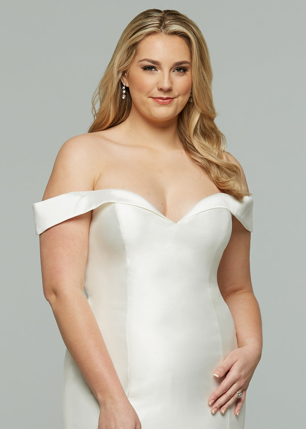 Simple Ivory Mikado Arden Wedding Dress- Avery Austin