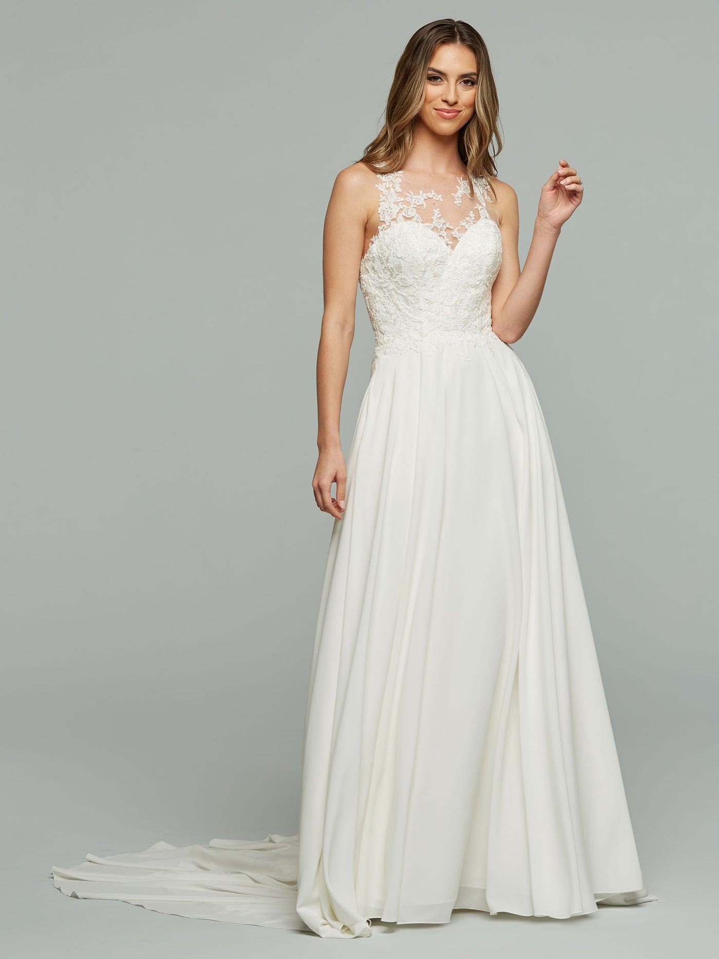 Raven A-Line Ivory Chiffon Wedding Dress with Pockets Avery Austin Raven A-Line Ivory Chiffon Wedding Dress with Pockets Avery Austin