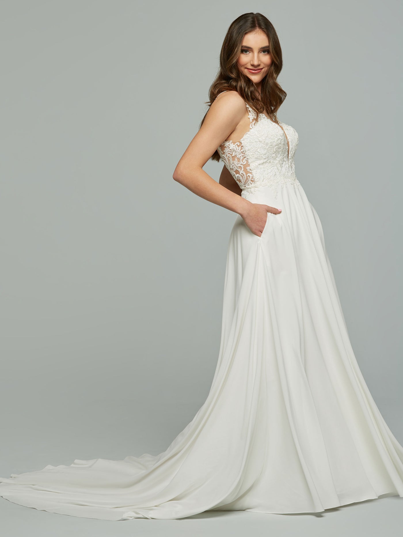 Ivory Skye Wedding Dress with Pockets - Avery Austin