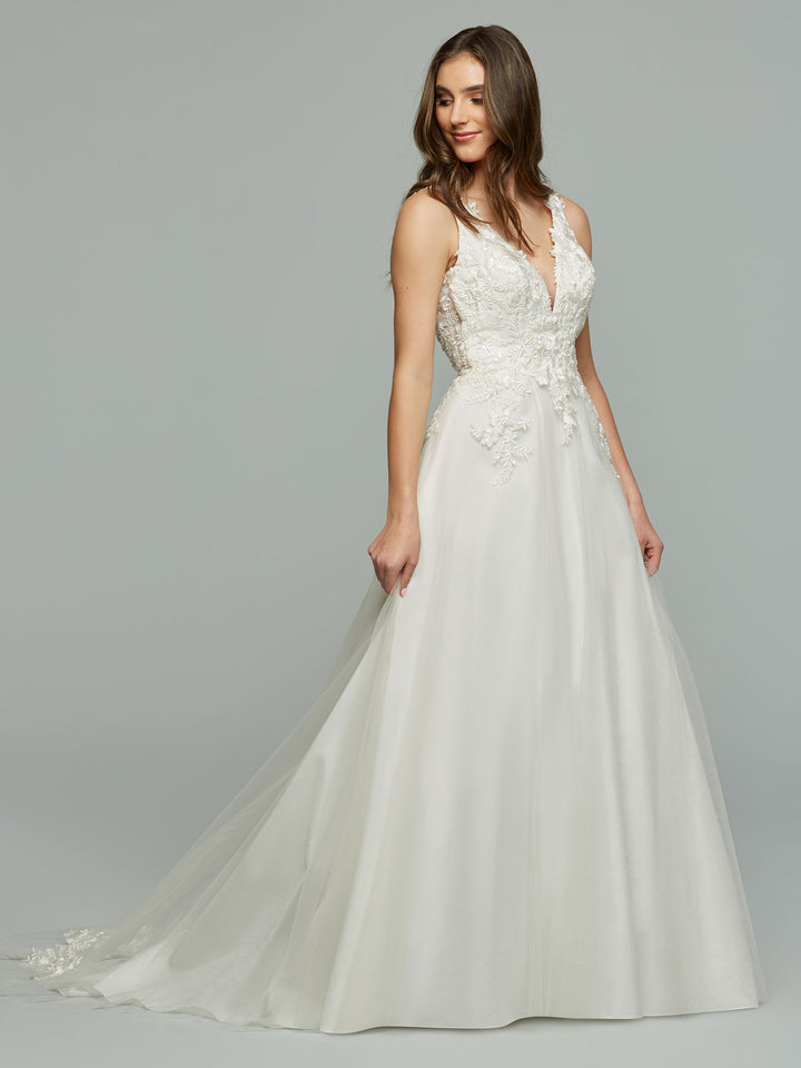 chinese dress ladies Aspen Open-Back Ivory Wedding Dress in Lace and Tulle Ivory / 16