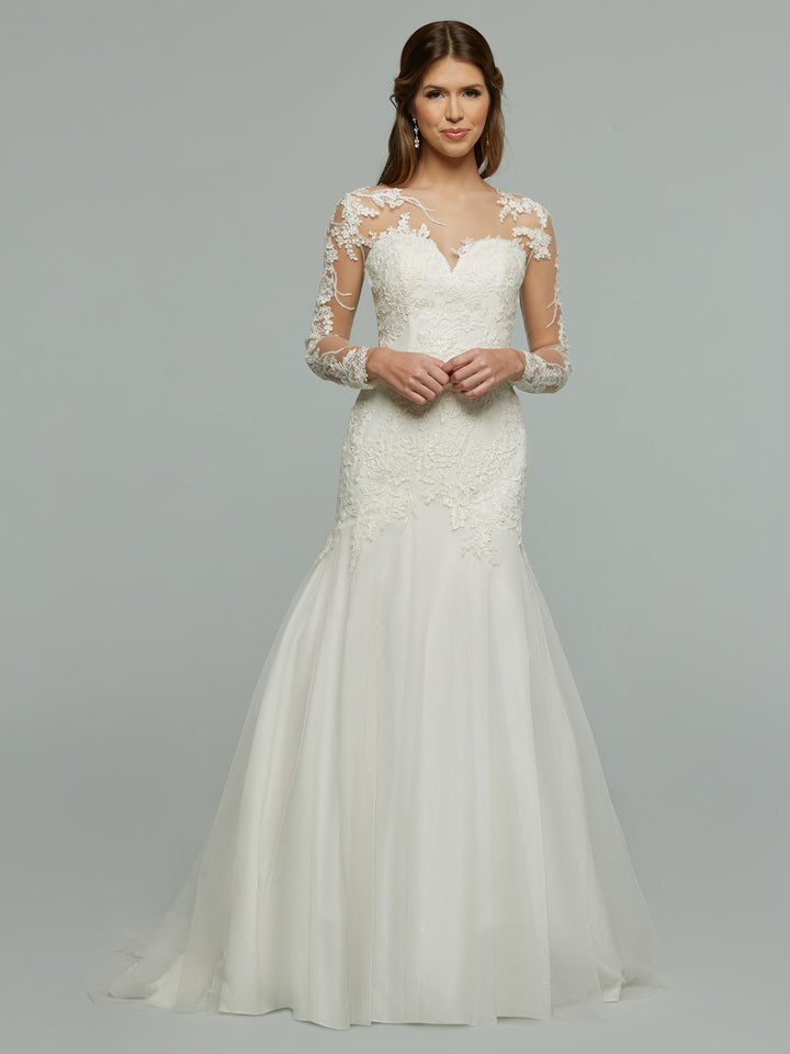 Hallie Fit-and-Flare Tulle and Lace Wedding Dress Ivory / 20 Hallie Fit-and-Flare Tulle and Lace Wedding Dress Ivory / 20