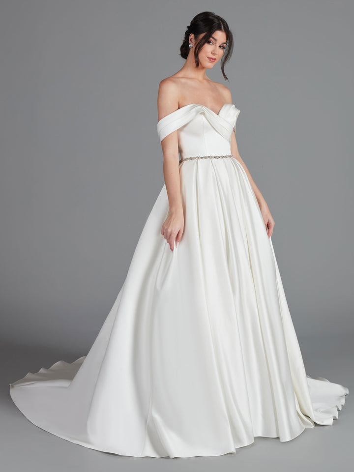 slim fit dress slacks Davinci Bridal 50664 Size 16 Sheer Lace Off The Shoulder Wedding Dress Mermaid Bridal