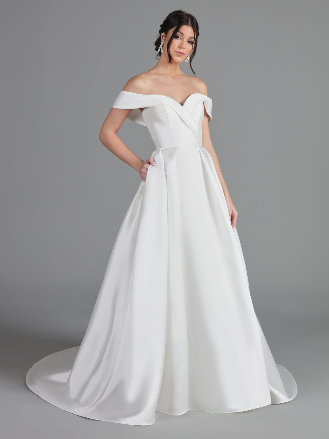 Geneva A-Line Off-Shoulder Wedding Dress -Avery Austin