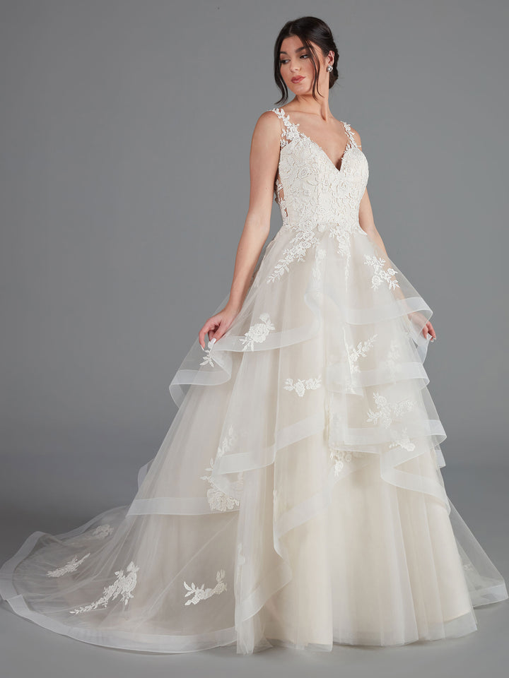 Valencia Tulle Wedding Dress with Lace - Avery Austin Valencia Tulle Wedding Dress with Lace - Avery Austin