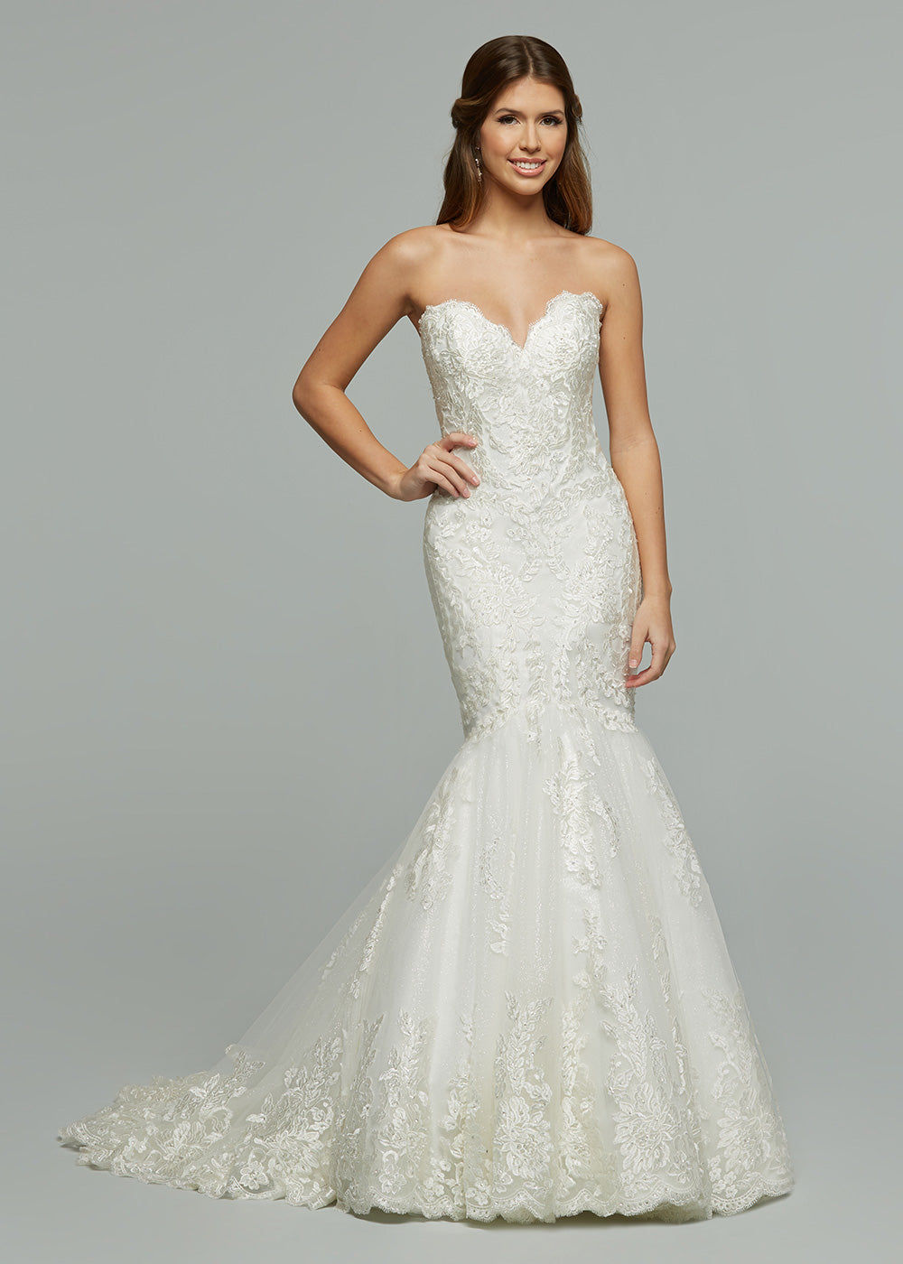 Julia-G Strapless Lace and Tulle Ivory Wedding Dress Ivory Glitter / 22 Julia-G Strapless Lace and Tulle Ivory Wedding Dress Ivory Glitter / 22