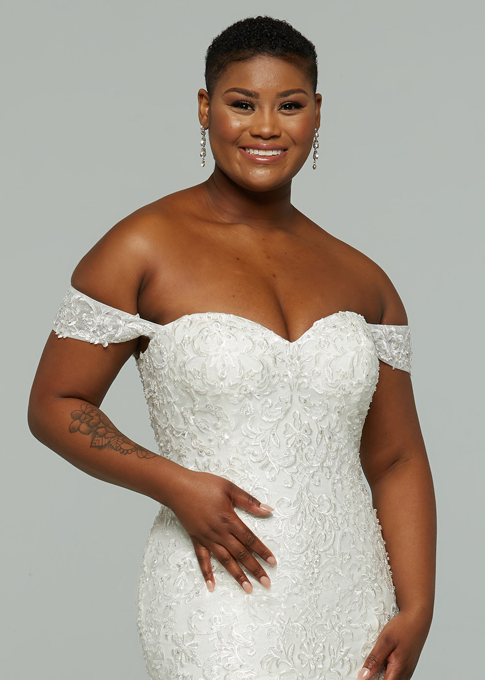 slim fit dress slacks Juliana-G Fit-and-Flare Tulle and Lace Wedding Dress – Avery Austin