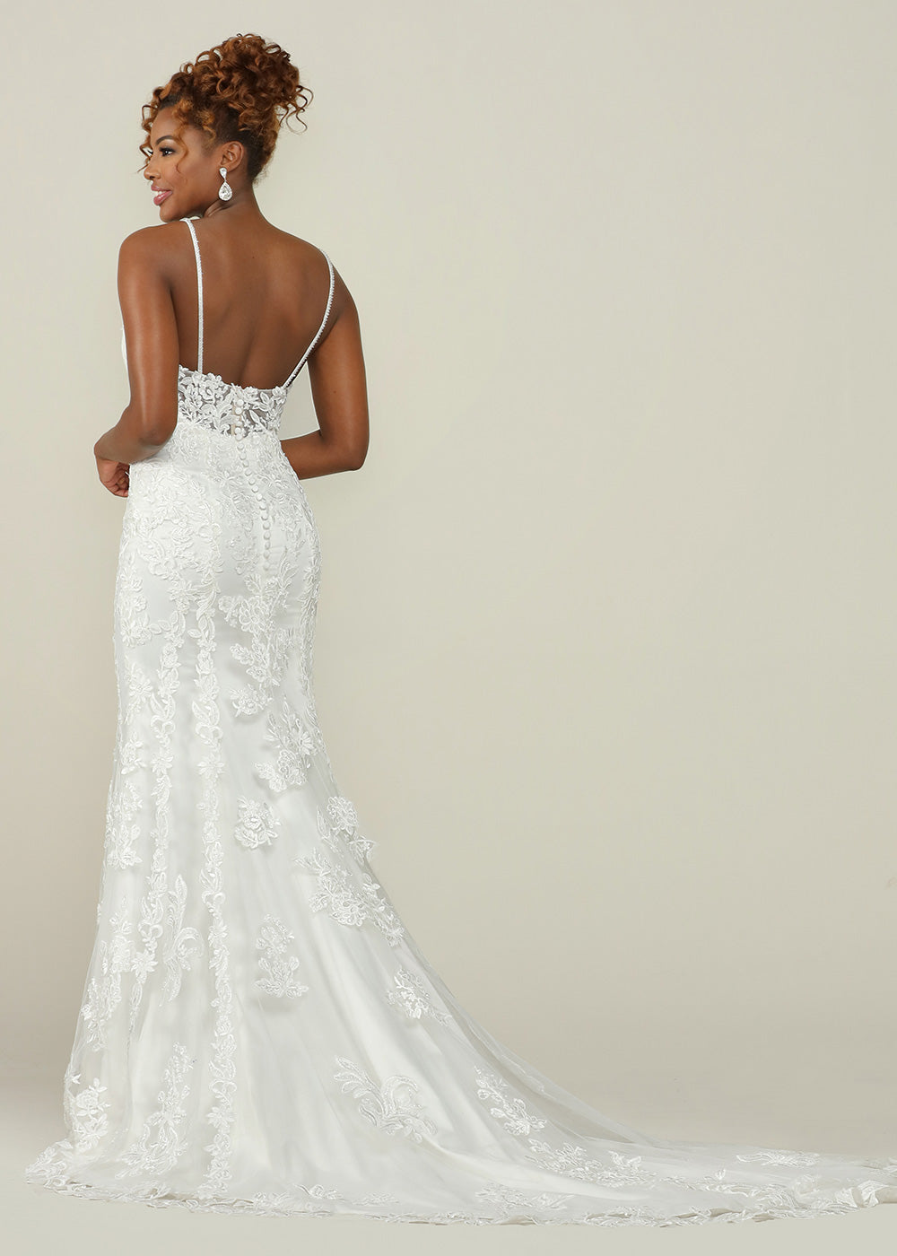 Jocelyn Open-Back Ivory Lace Illusion Wedding Dress – Avery Austin