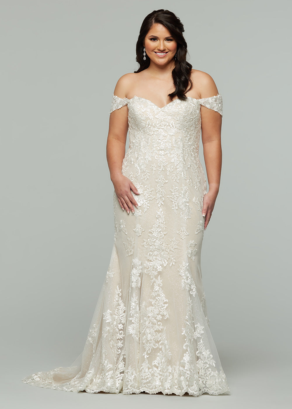 Zuri-G Glitter Tulle and Lace Mermaid Wedding Dress Ivory/Sand Glitter / 30 Zuri-G Glitter Tulle and Lace Mermaid Wedding Dress Ivory/Sand Glitter / 30