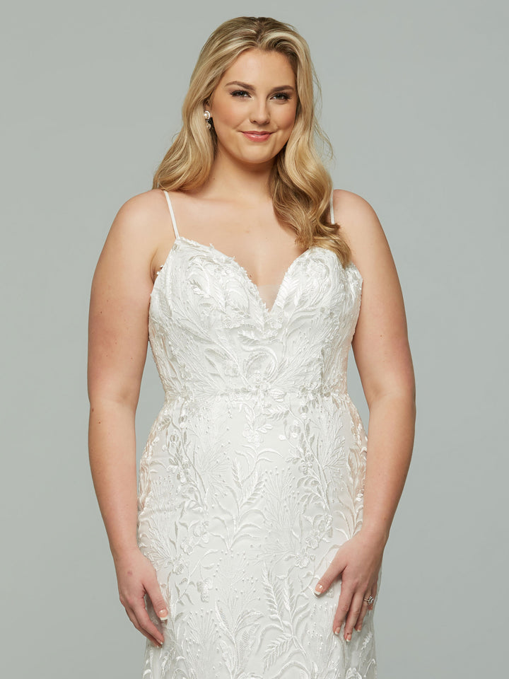 Celine Embroidered Lace Mermaid Wedding Dress  Avery Austin