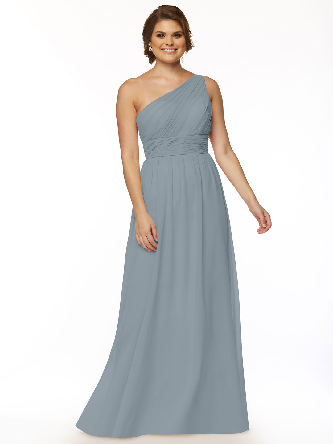 light blue gray bridesmaid dresses Rustic Wedding Light Blue Long Bridesmaid Dresses with Slit VB1027B   Viniodress