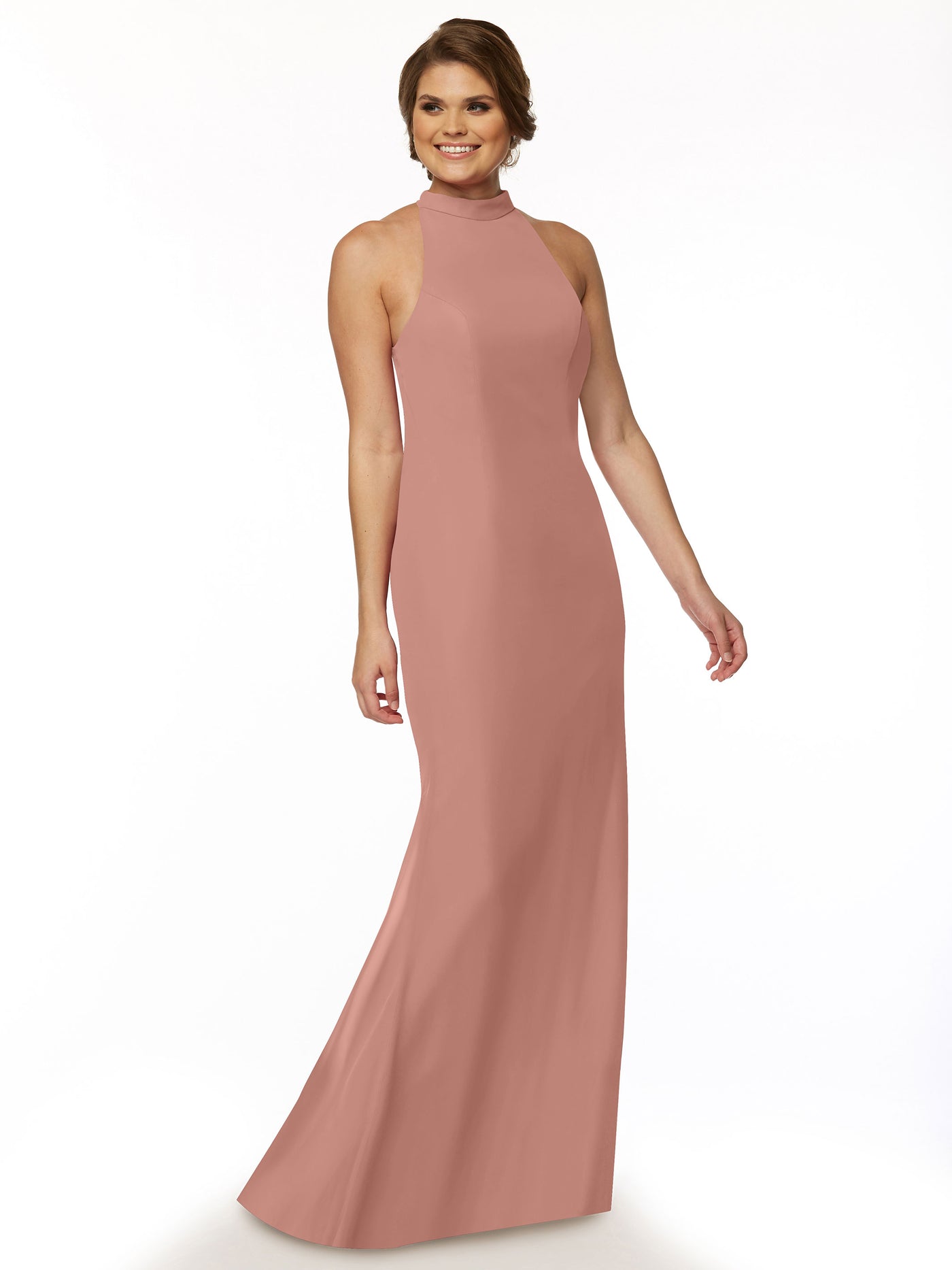 80068 - High-Neck Halter Mermaid Bridesmaid Dress in Chiffon