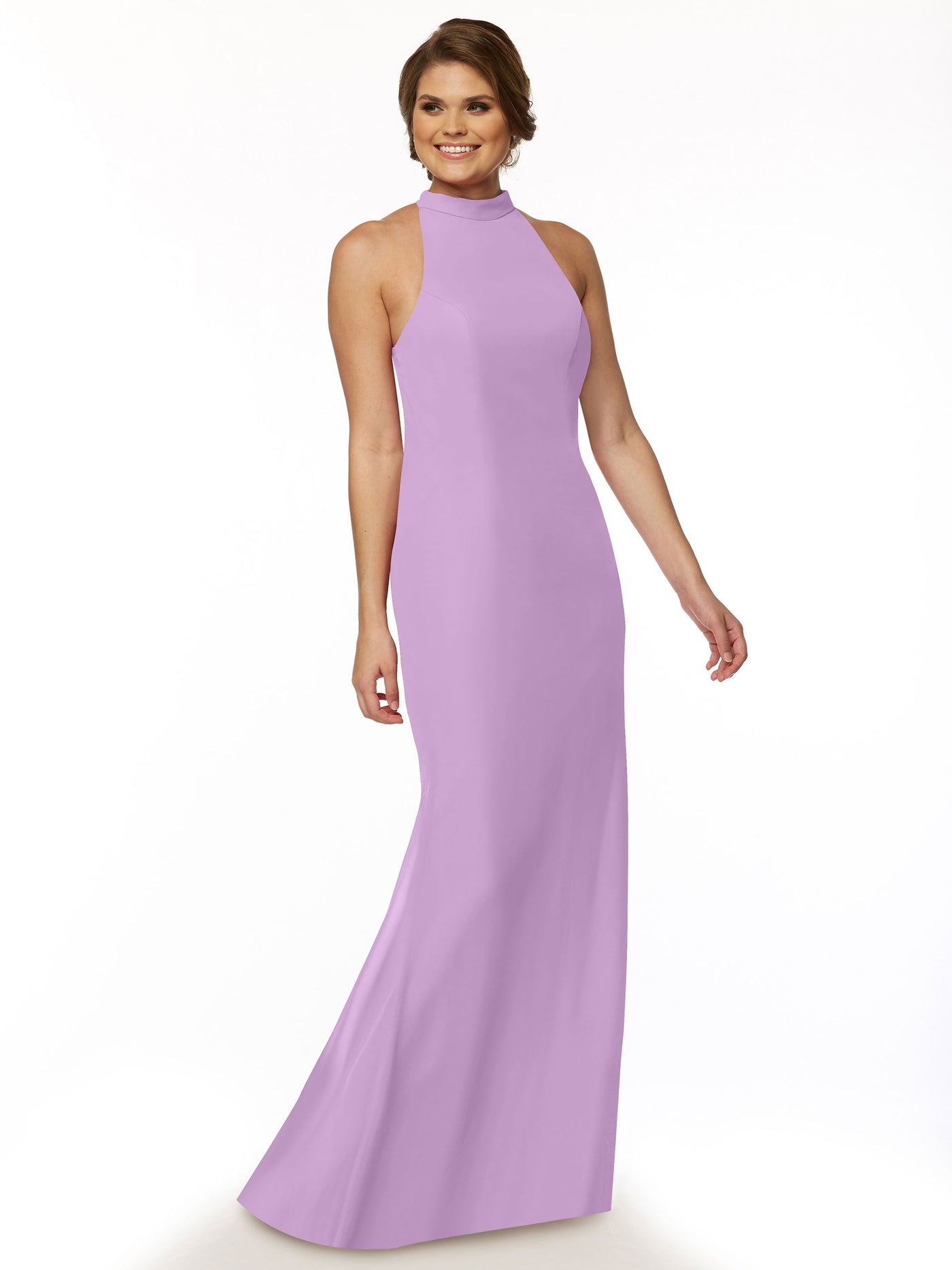 80068 - High-Neck Halter Mermaid Bridesmaid Dress in Chiffon