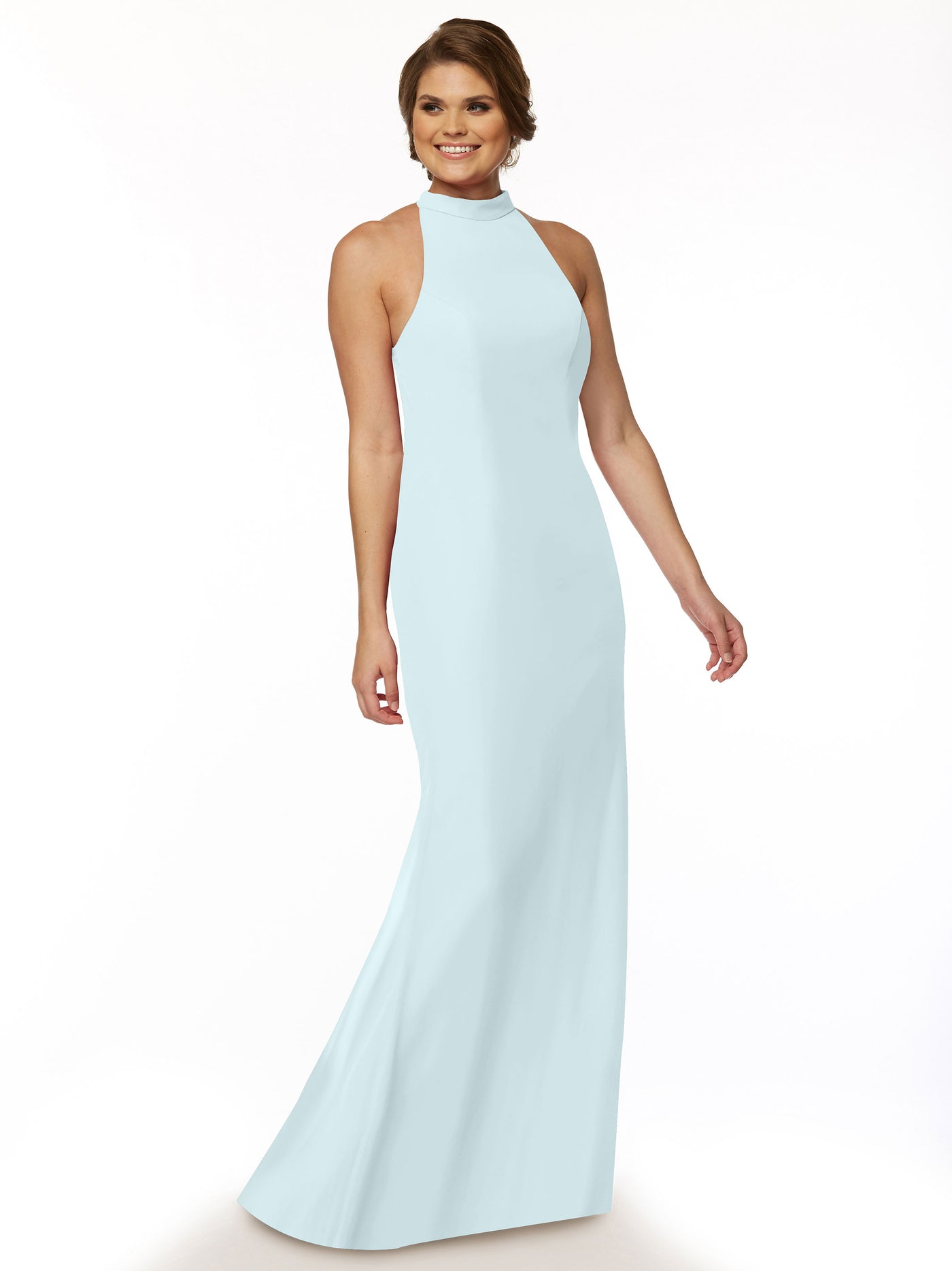 80068 - High-Neck Halter Mermaid Bridesmaid Dress in Chiffon