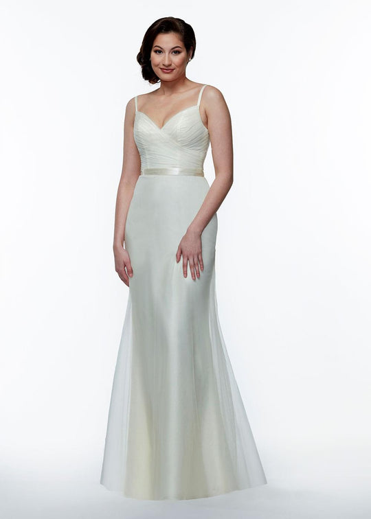 peasant bridesmaid dresses Six Stories Women's Gathered Bust Satin Bridesmaid Dress main image 0