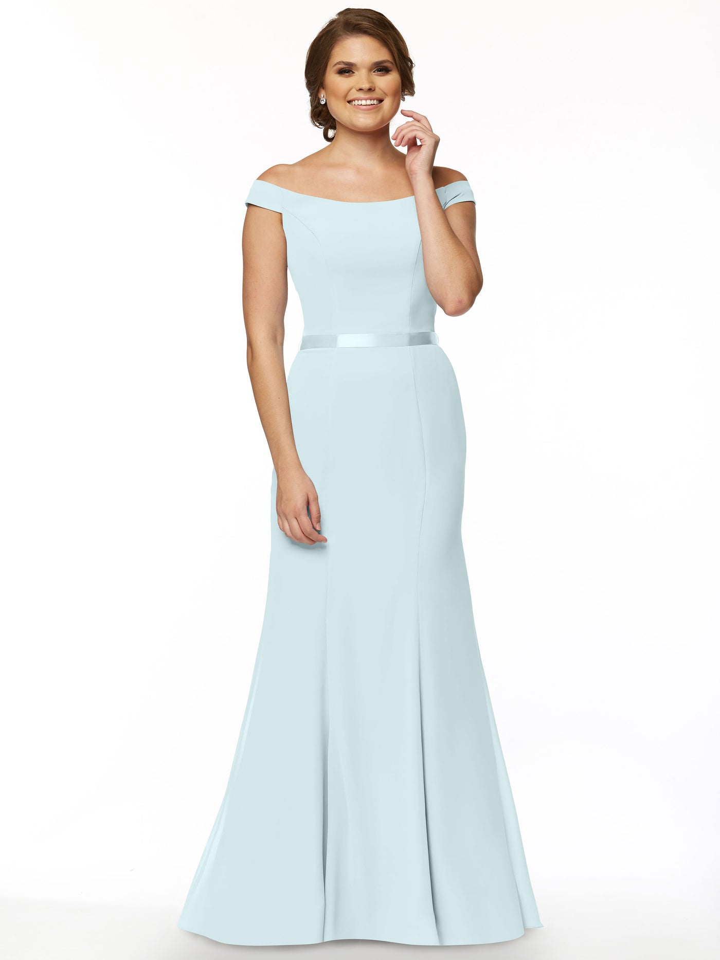 80079 - Off-the-Shoulder Fit-and-Flare Bridesmaid Dress