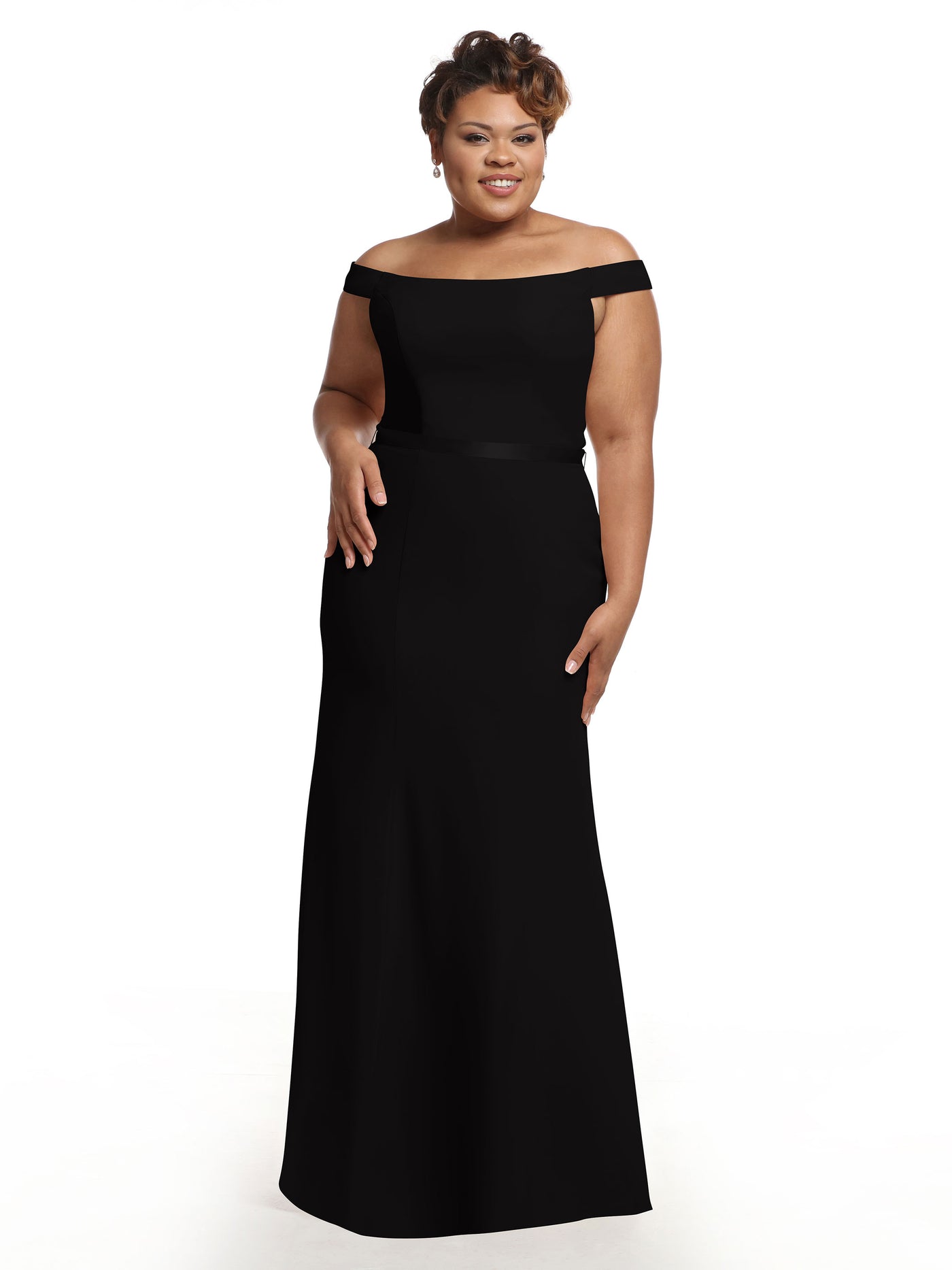 80079 - Off-the-Shoulder Fit-and-Flare Bridesmaid Dress
