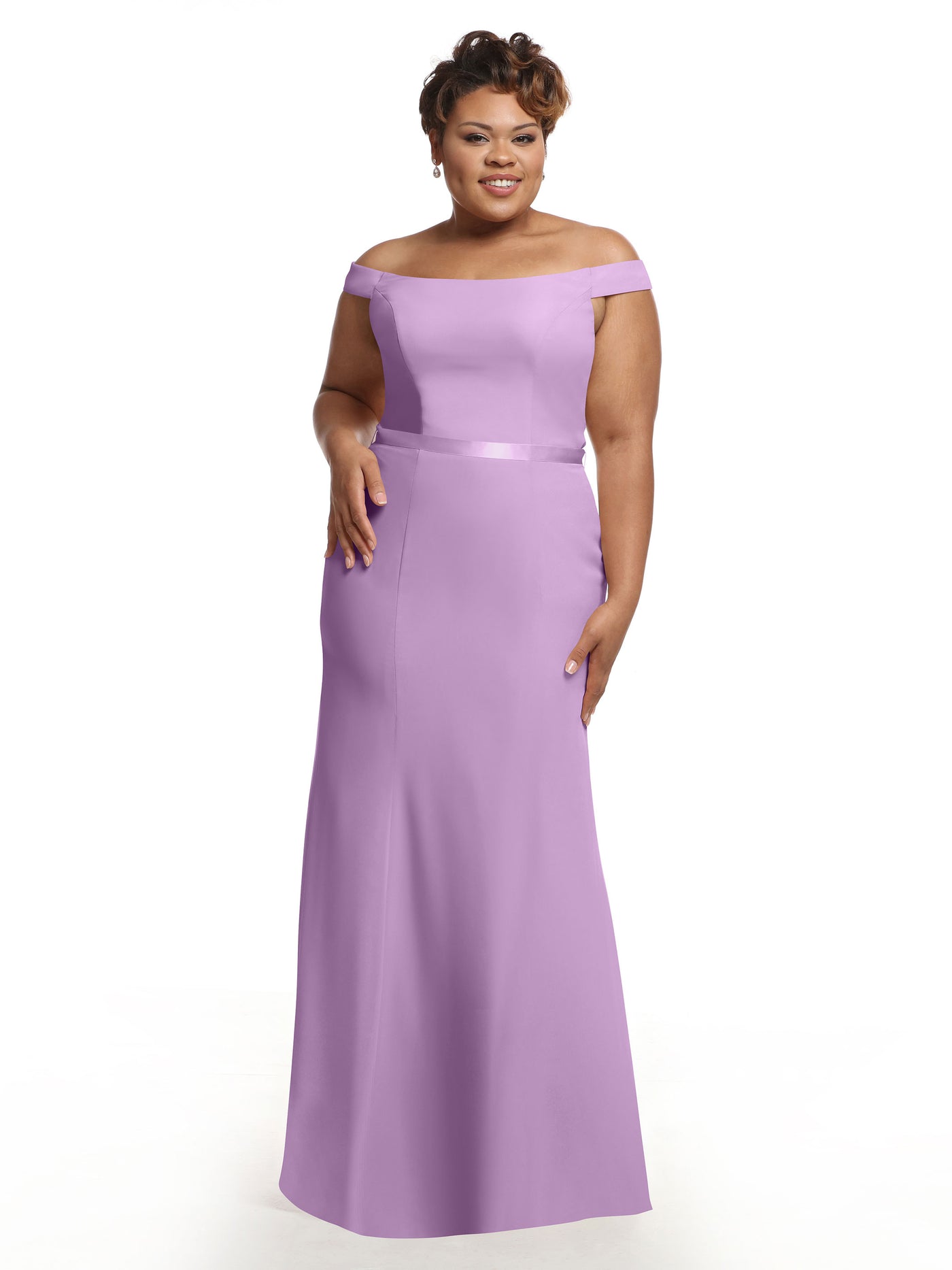 80079 - Off-the-Shoulder Fit-and-Flare Bridesmaid Dress
