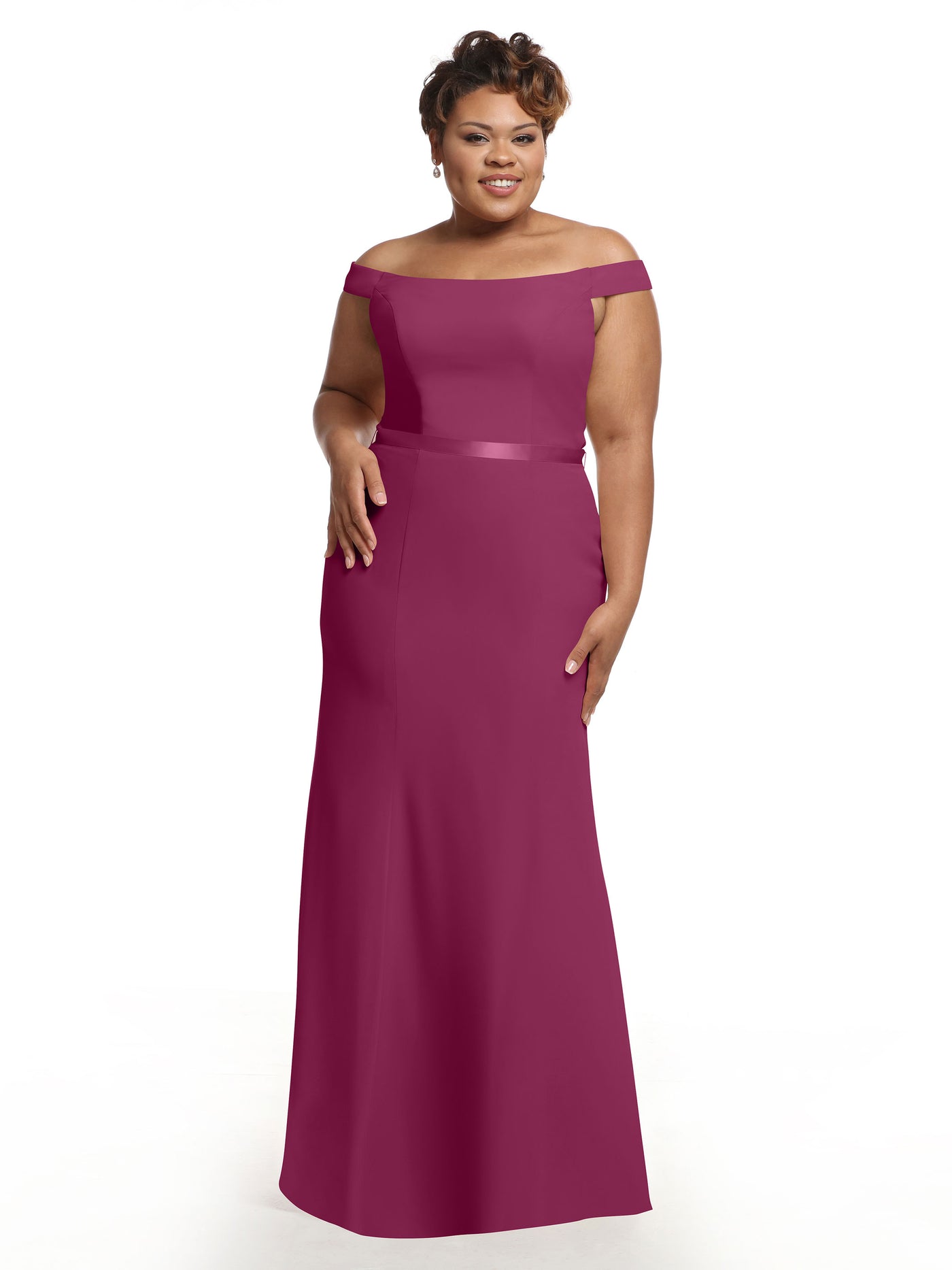 80079 - Off-the-Shoulder Fit-and-Flare Bridesmaid Dress