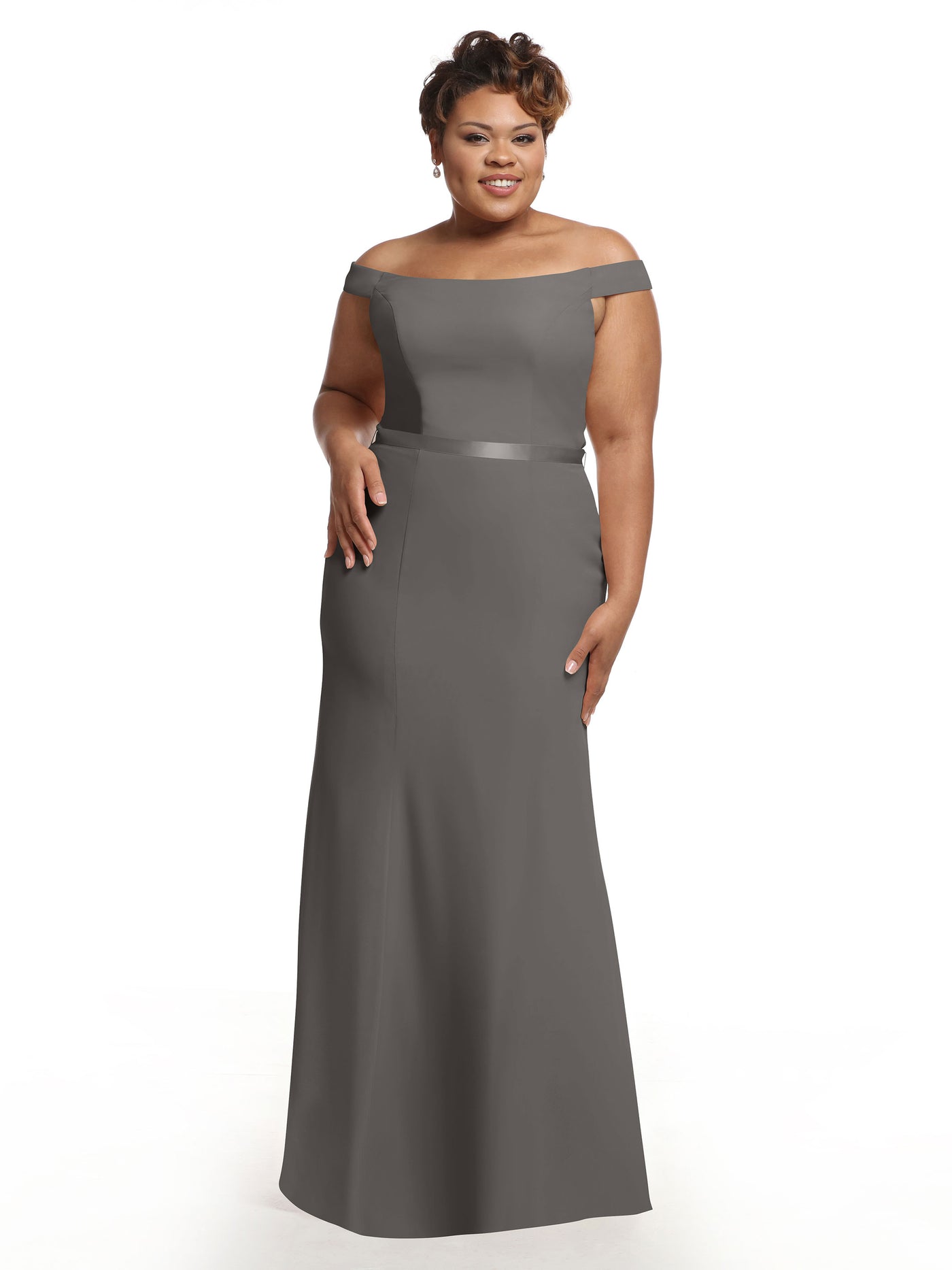 80079 - Off-the-Shoulder Fit-and-Flare Bridesmaid Dress