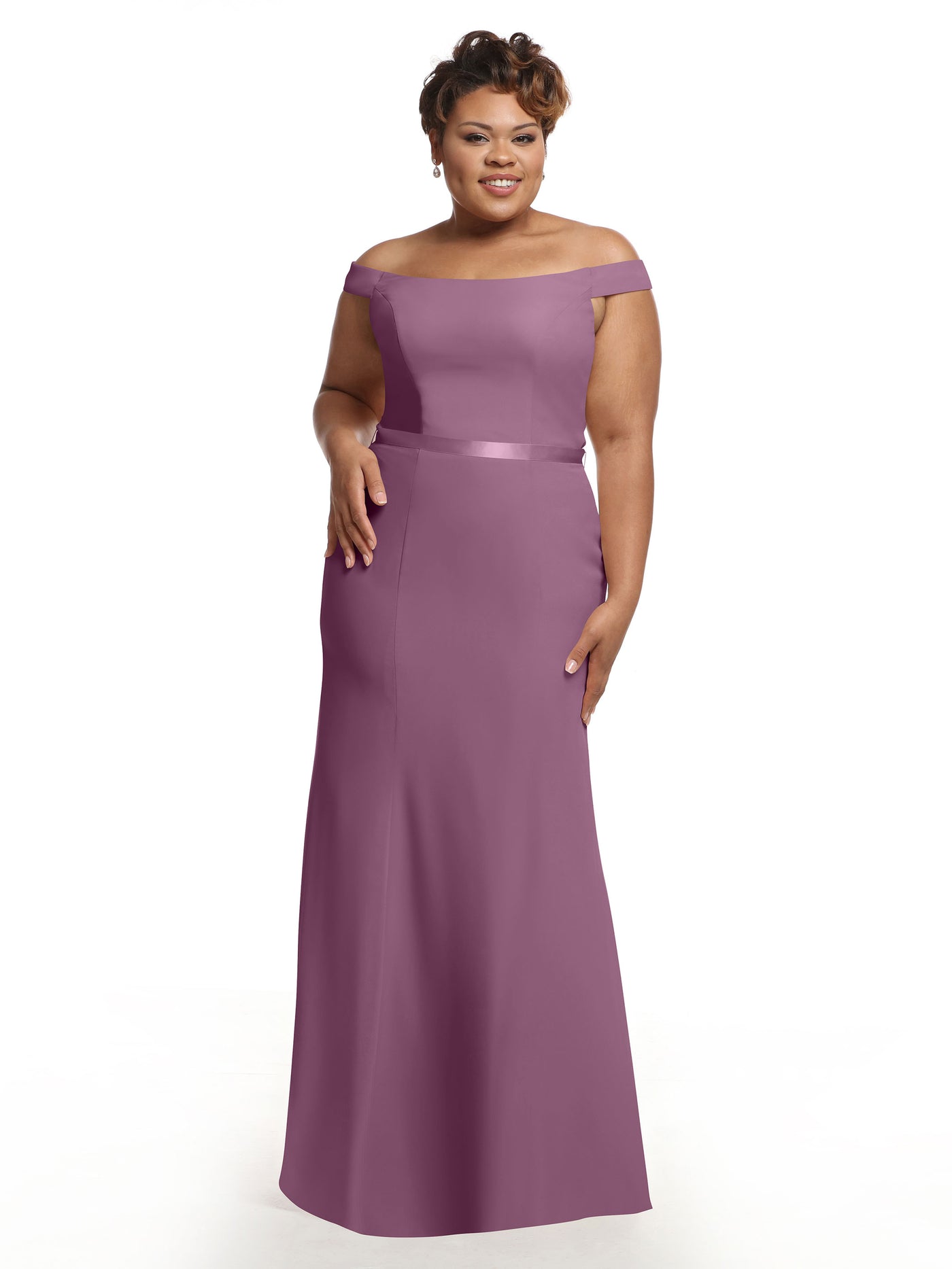 80079 - Off-the-Shoulder Fit-and-Flare Bridesmaid Dress