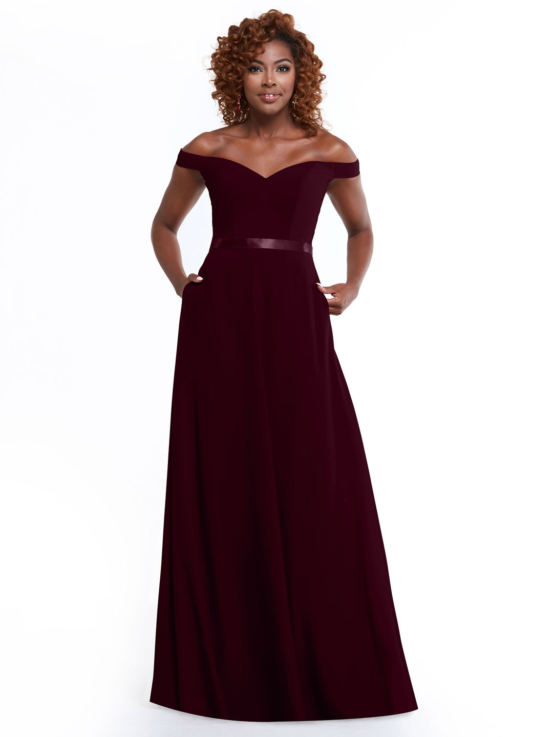 red and white bridesmaid dresses Fancy Red Lace Ivory Satin V-neck Wedding Dress – Brydealo main image 1