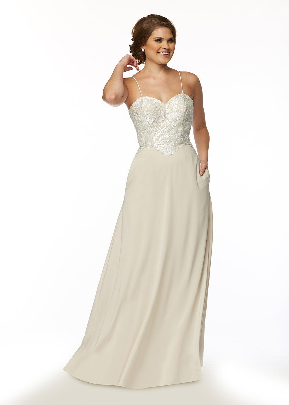 80102 Bridesmaids Dresses Ivory/Ivory / 6
